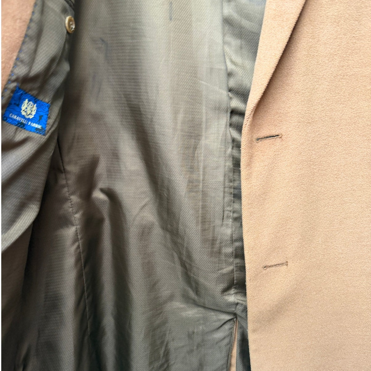 Caravelli Elliott 2B Camel Overcoat Men's IT 40L