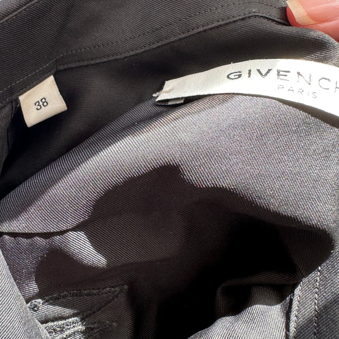 Givenchy Black with Gold Embroidery Lips Button Front Long Sleeve Shirt 38 / M