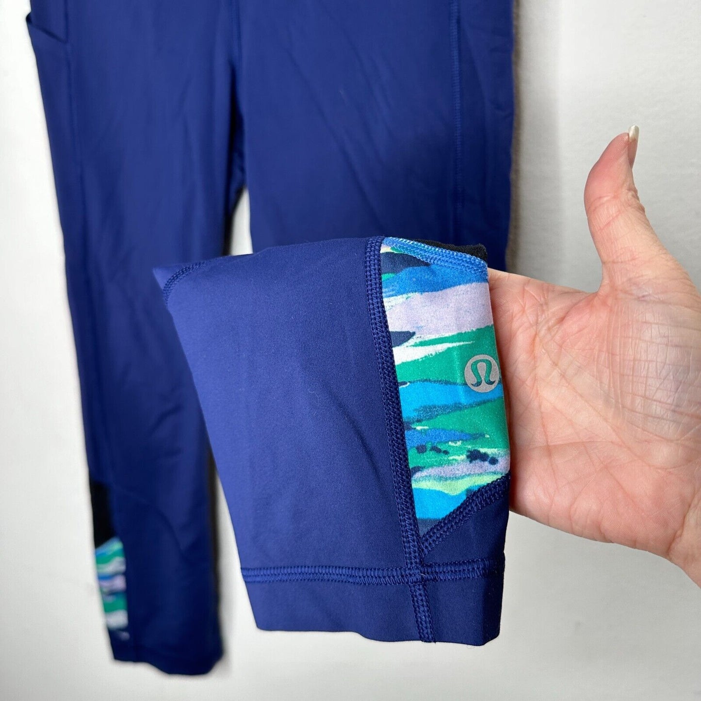 Lululemon Pace Rival Luxtreme Hero Blue Seven Wonders Multi Crop Legging 8