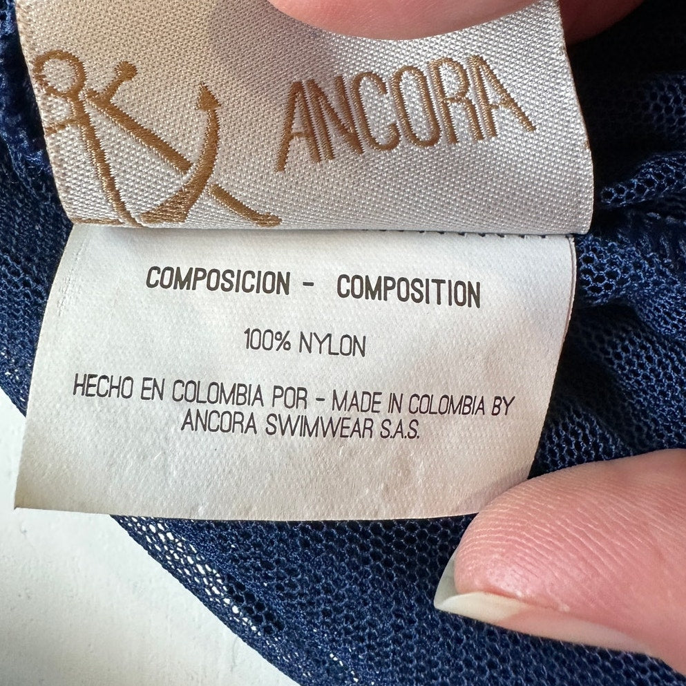 Ancora Navy Blue Polka Dot Sheer Scarf Wrap