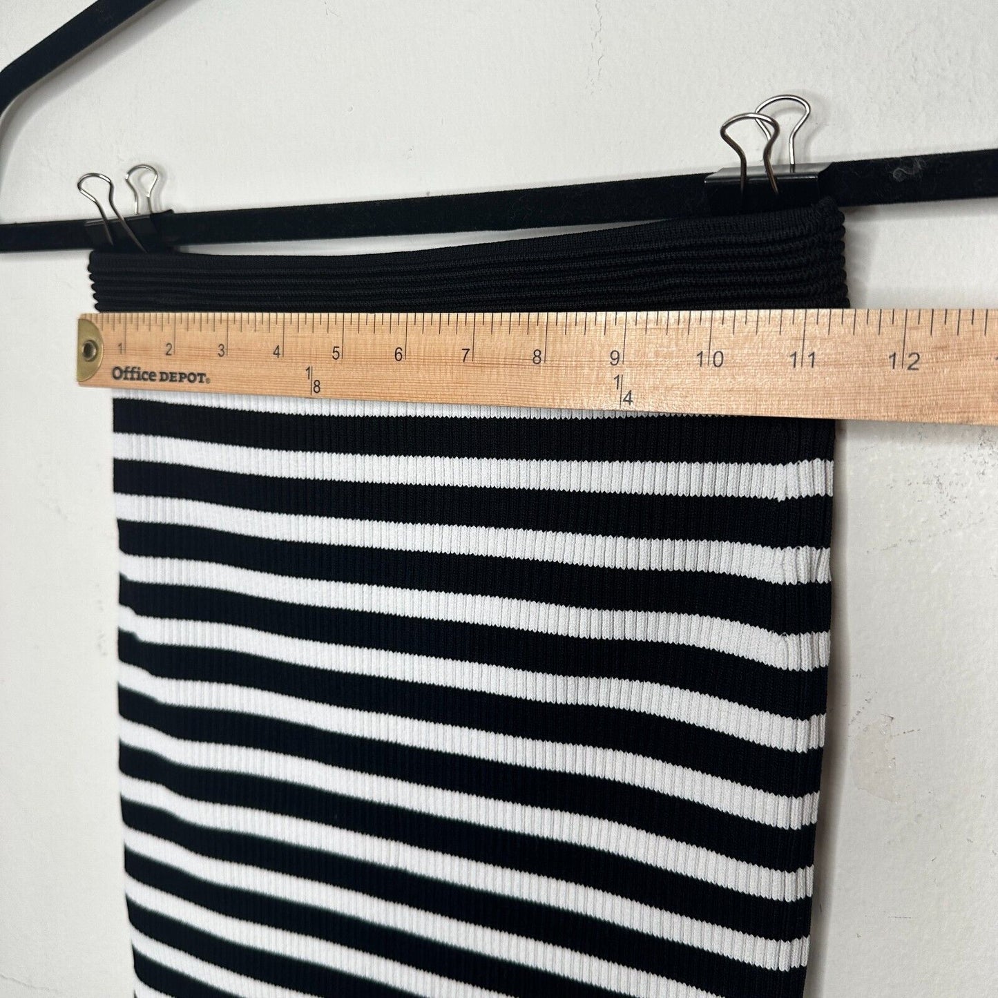 Michael Kors Black & White Striped Stretch Bodycon Tube Maxi Skirt XXS