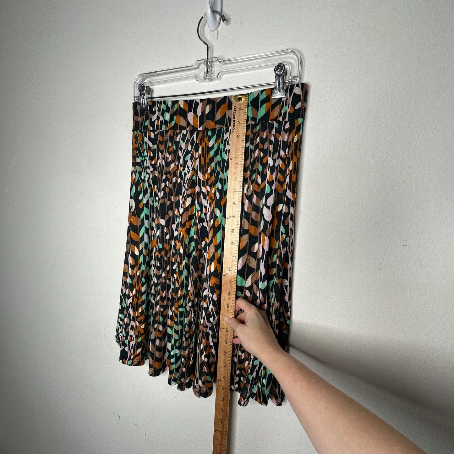 Vintage Y2K Stunning Missoni Teal White & Orange Abstract Floral Jersey Skirt 10