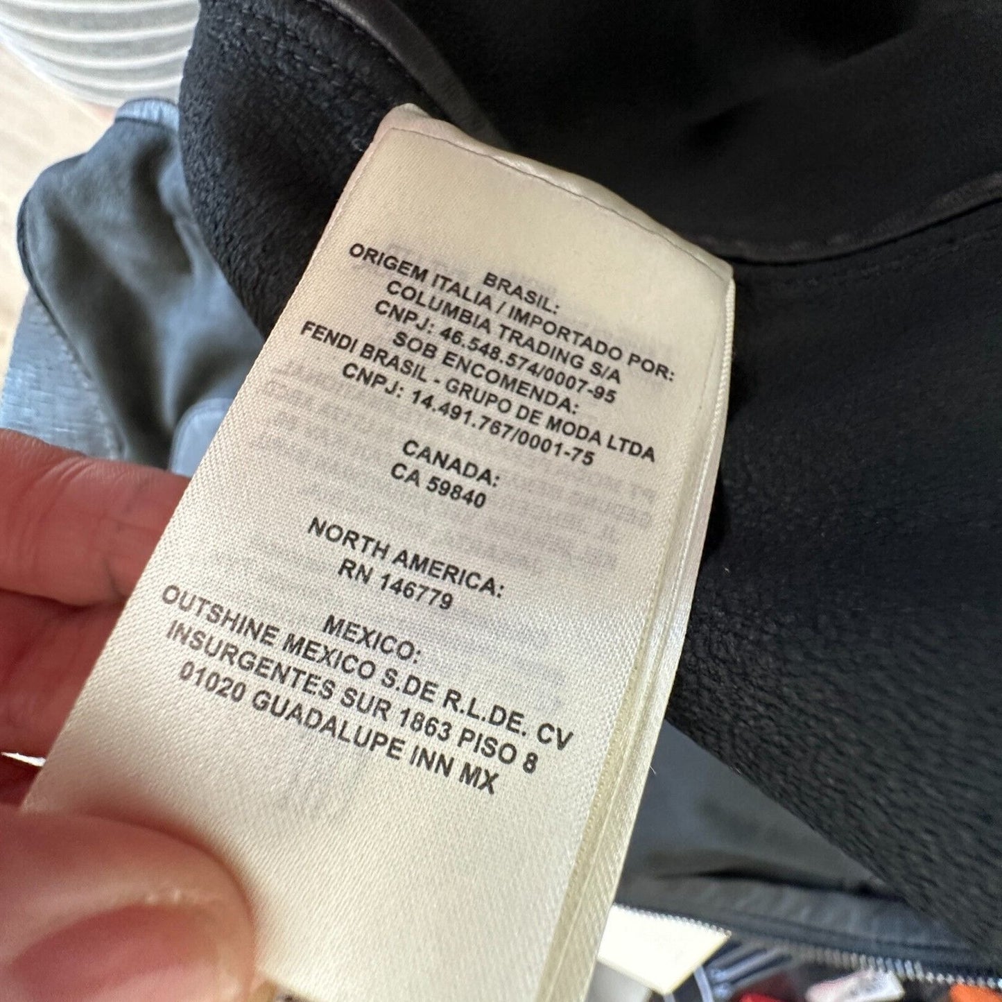 Fendi Black Soft Leather Fendi Embossed Monogram Front Long Sleeve Hooded Jacket