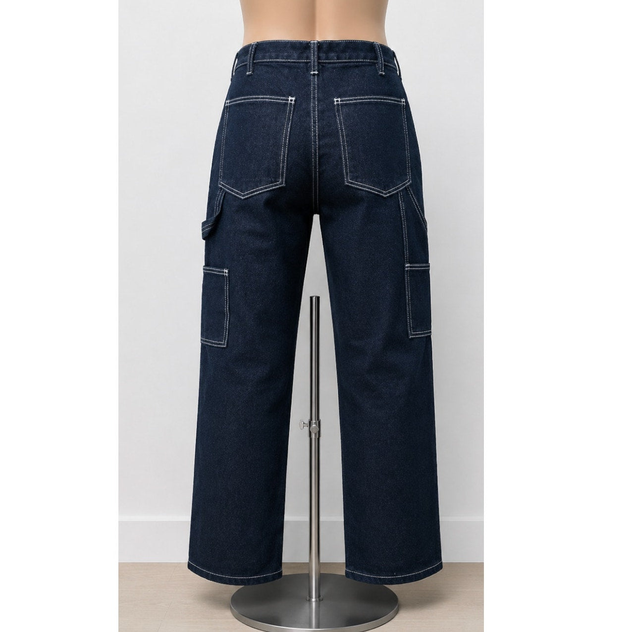 John Galt Brandy Melville Blue Ariana High Pinch Waist Loose Carpenter Jeans SM
