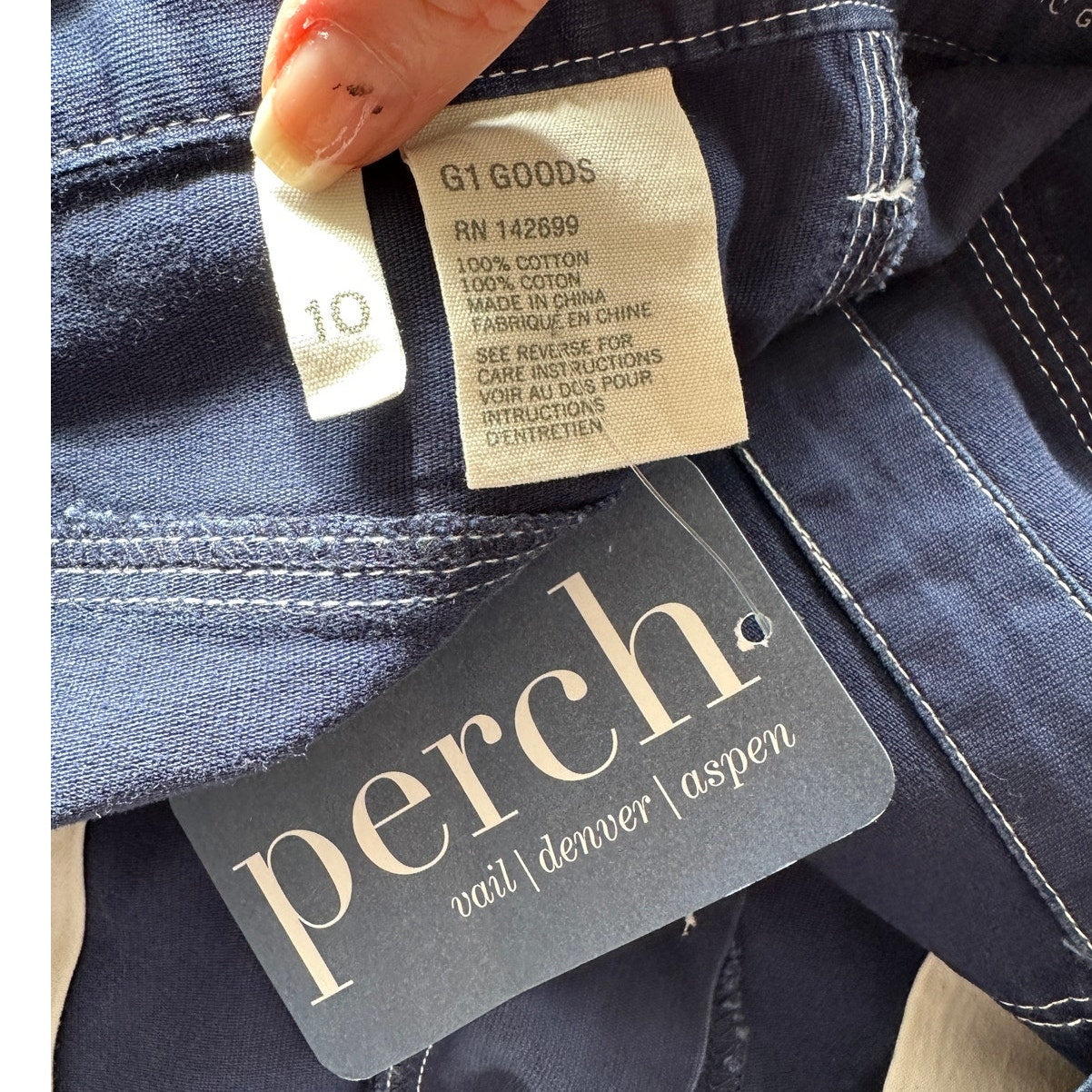 NWT G1 Goods Paper Boy Pant Navy Work Jeans Women’s Size 10 Straight