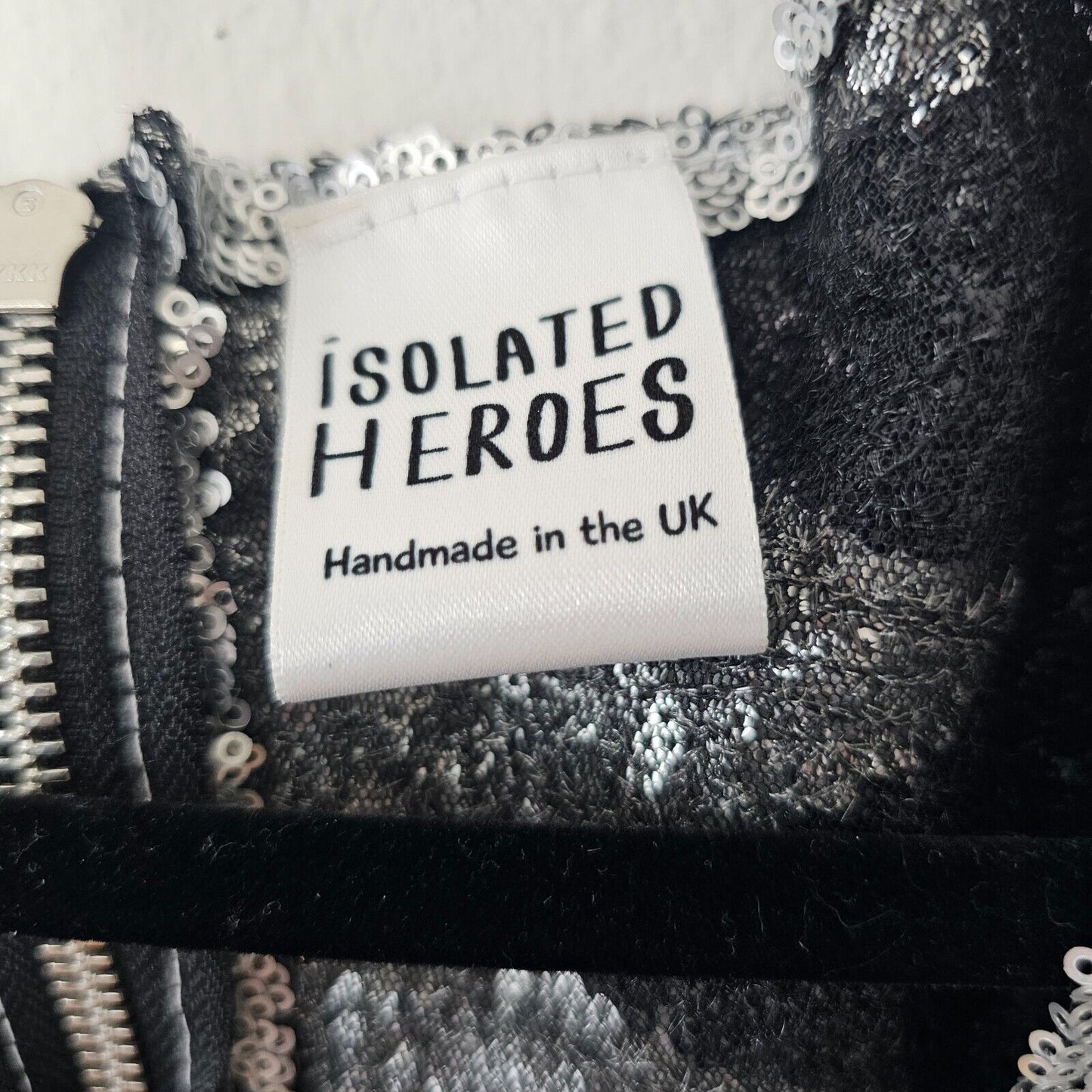 Isolated Heroes Handmade In The UK Black & Silver Sequin Mesh Maxi Dress Large