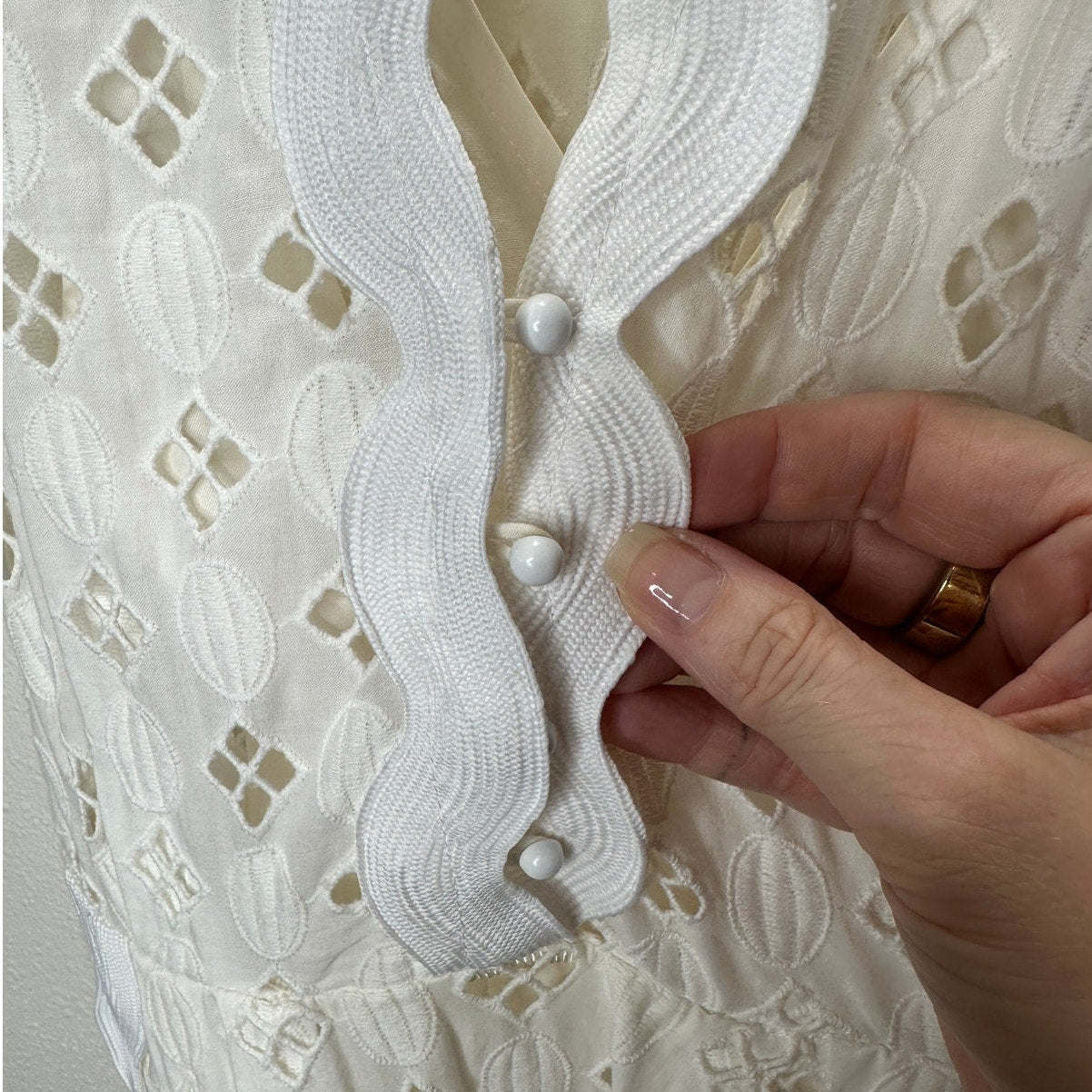 Alice McCall Daybreak White Ivory Broderie Lace Midi with Slip Dress 2