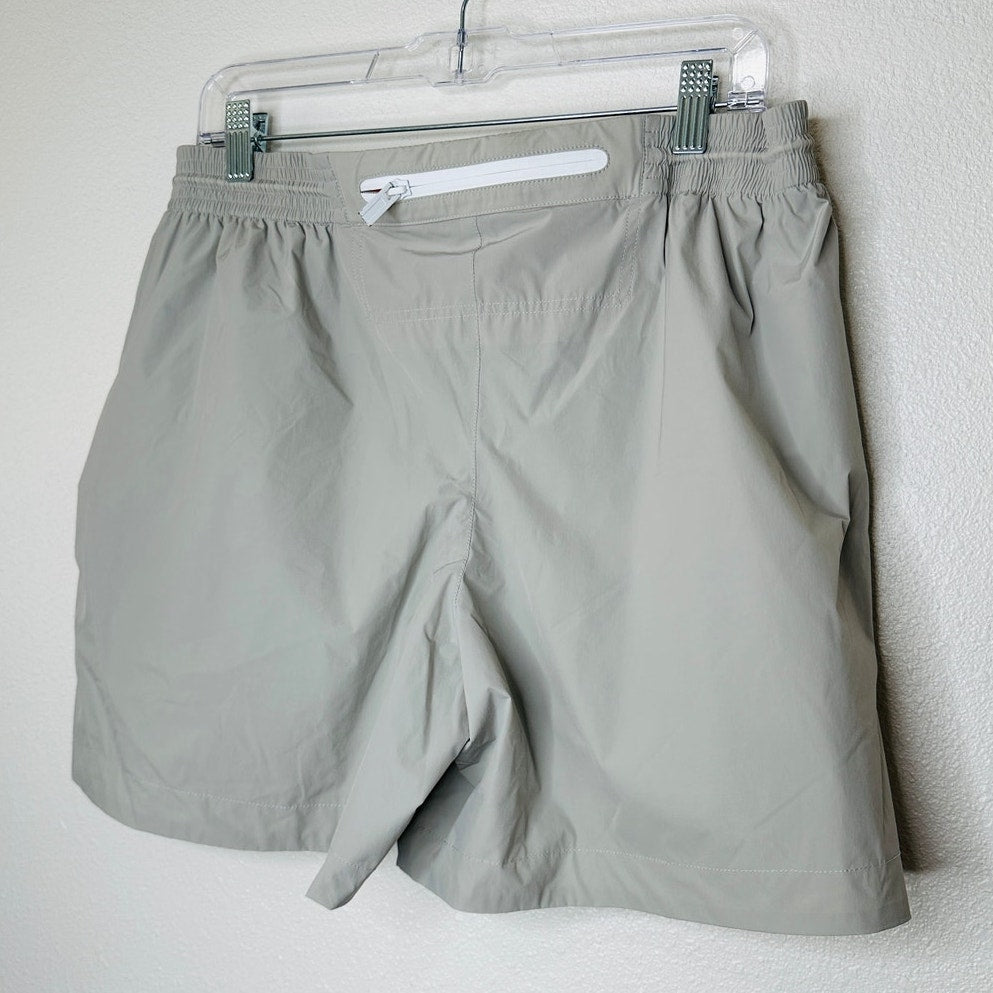 Hermes Mens Gray Drawstring Waist Zip Pocket Swim Trunks