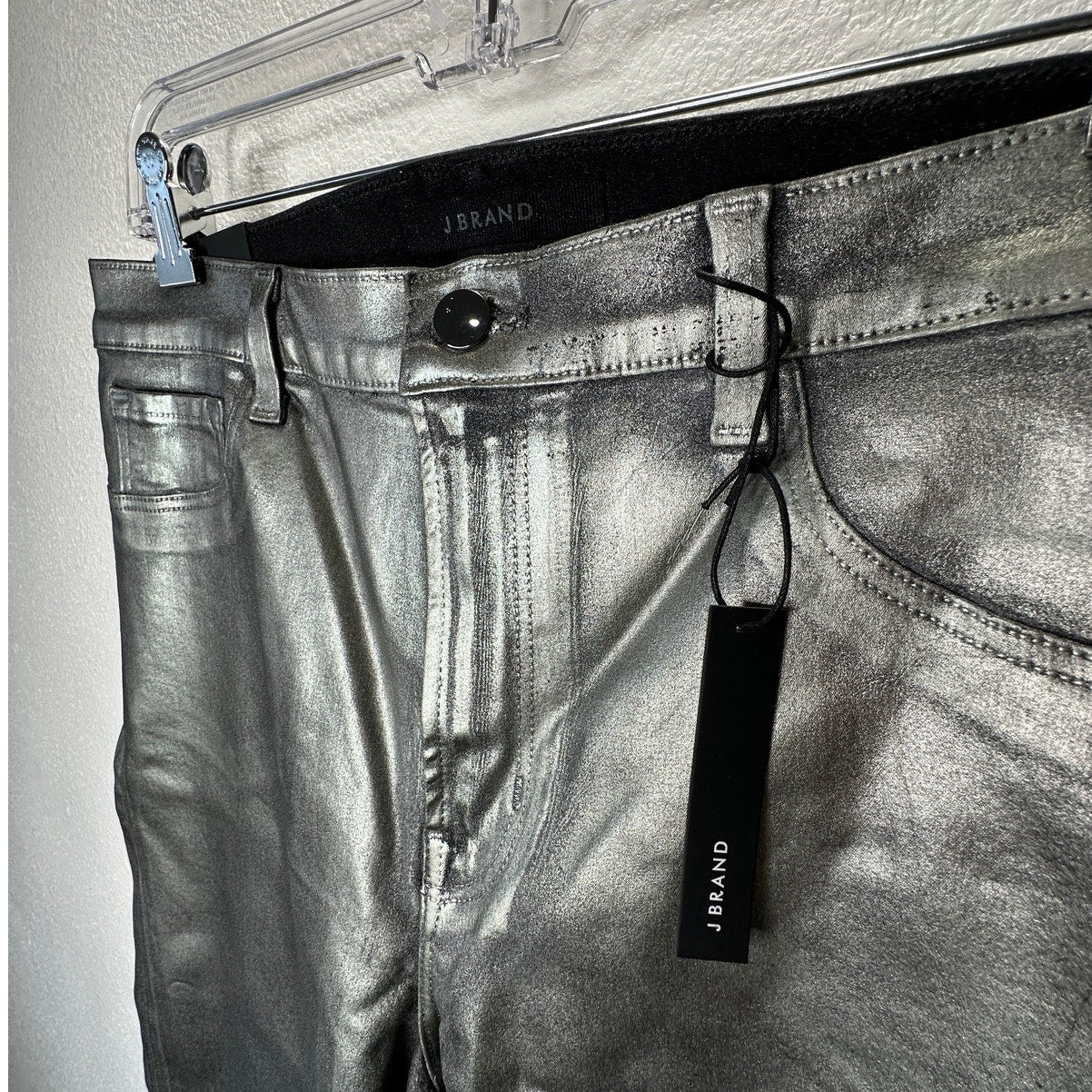 NWT J Brand Galactic Silver Ruby High Rise Crop Cigarette Jeans 32 / 14