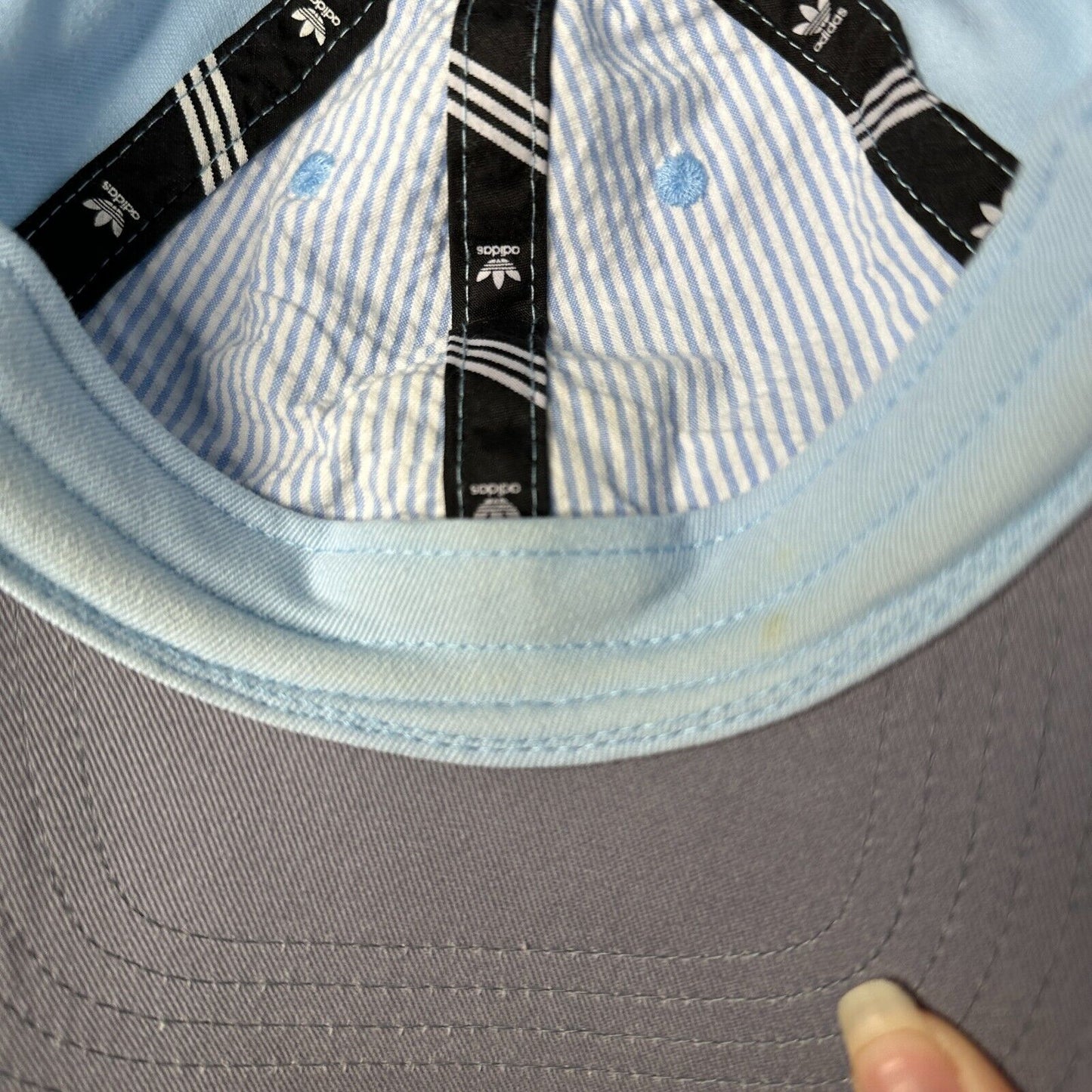 Adidas Pale Baby Blue with Black Adidas Logo Womens Baseball Hat OS