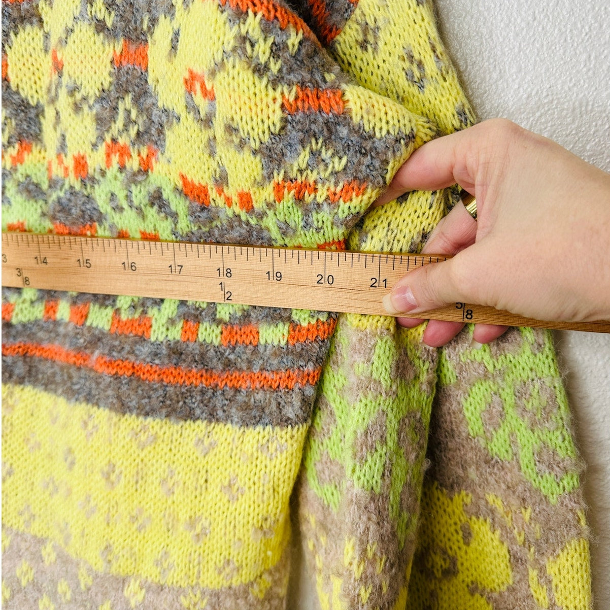 Fate Yellow Tan Gray Multi Floral & Stripe Print Open Front Cardigan XS