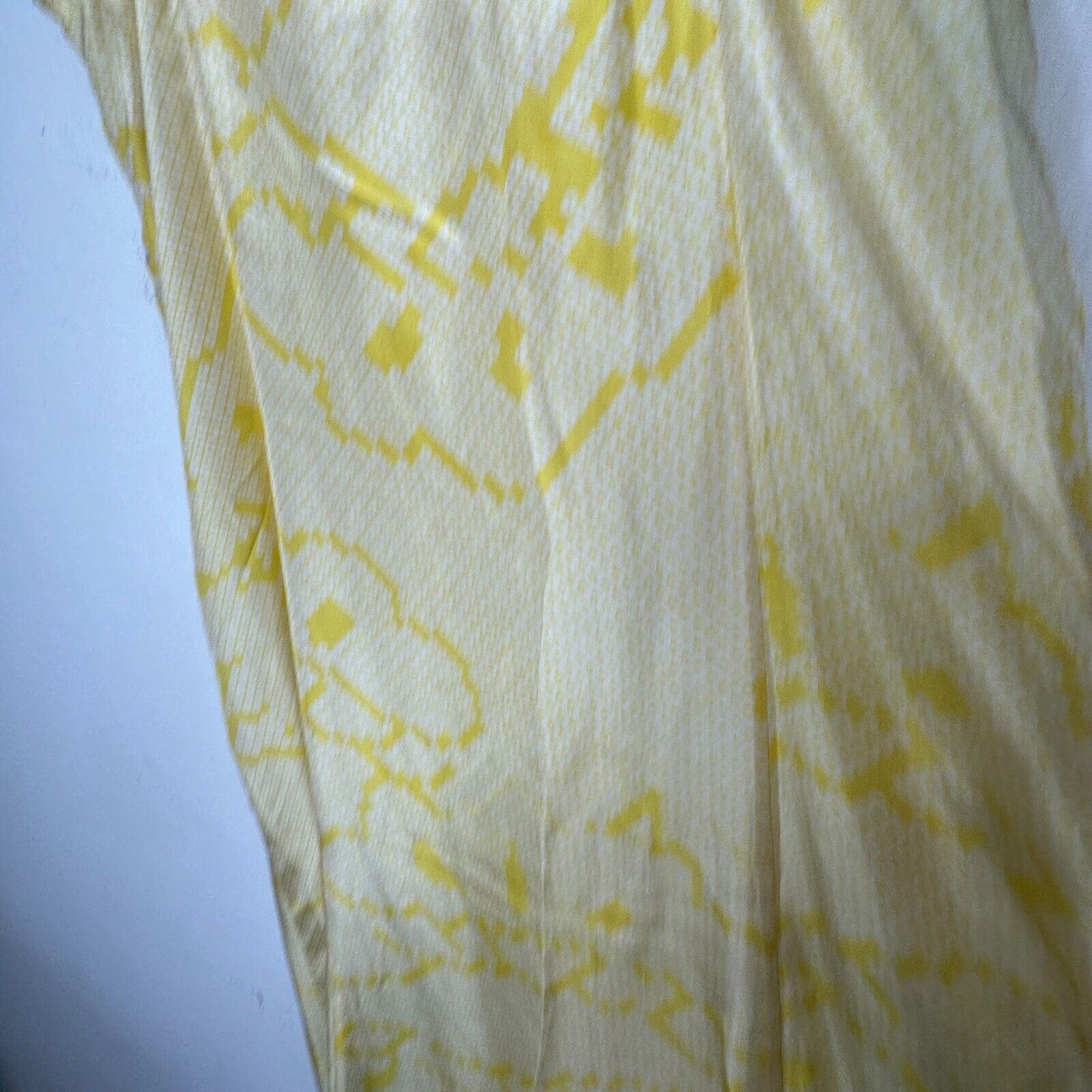 YA-YA 100% Silk Yellow Snake Print Round Neck Amber Beaded Straps Slip Maxi S