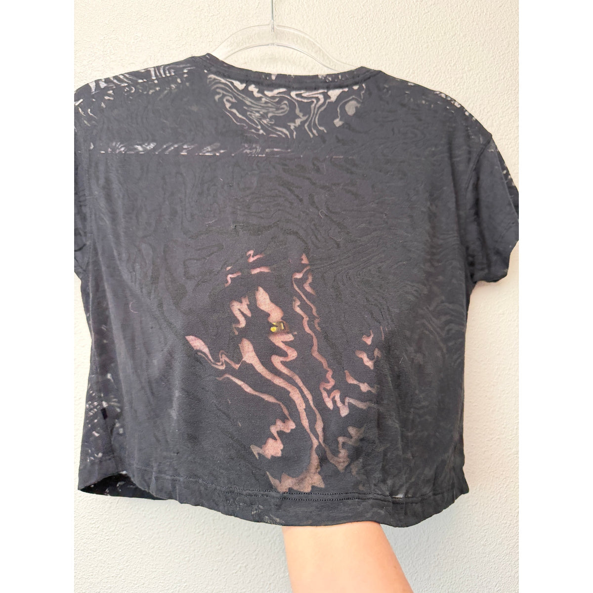 Lululemon All Yours Cropped T-Shirt Veil Black Women Size 8