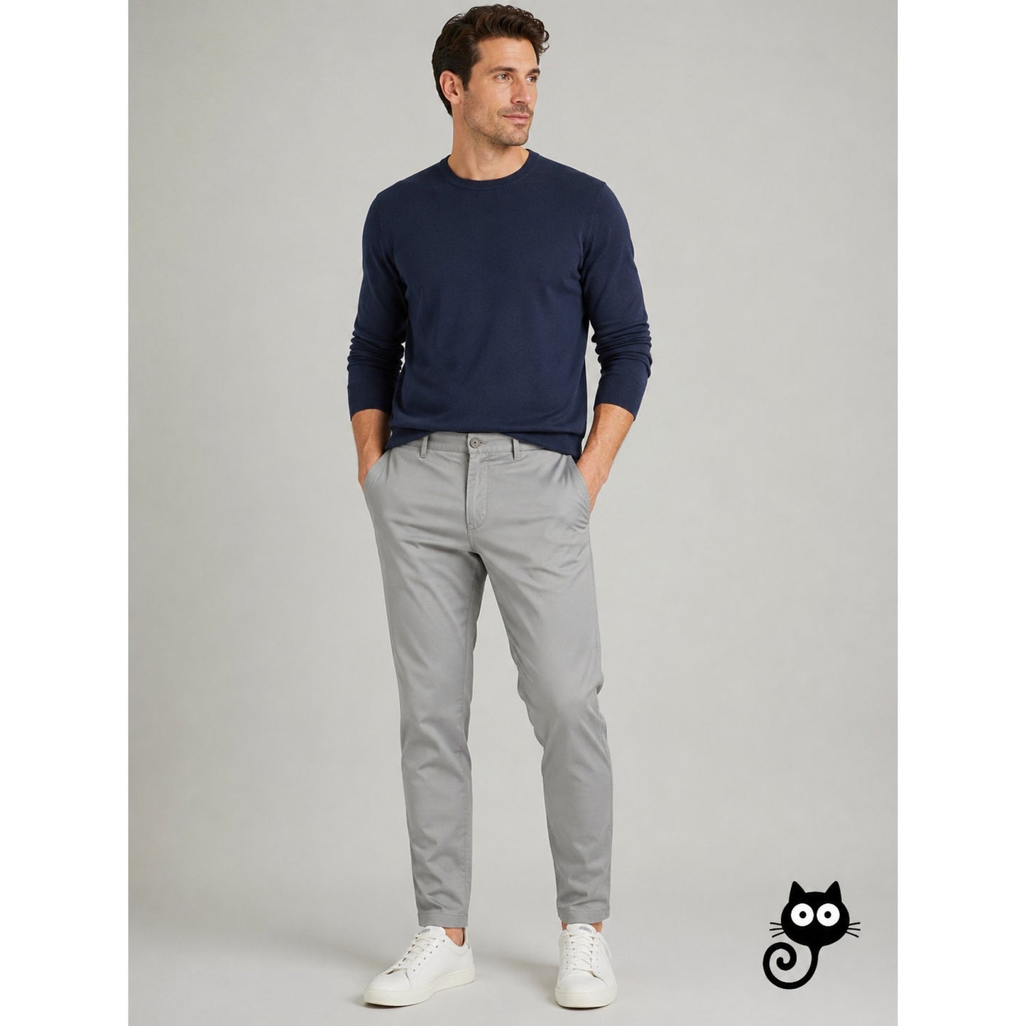 J Crew Khaki Gray 484 Stretch Chambray Trouser Pant Chino 34 / 32
