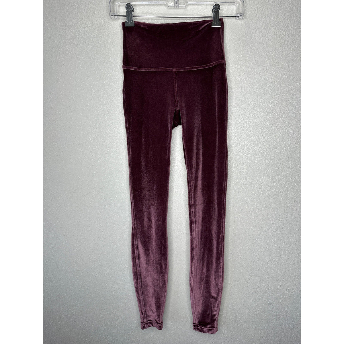 Lululemon Plum Purple Velvet Velour Leggings Yoga Pants Size 2