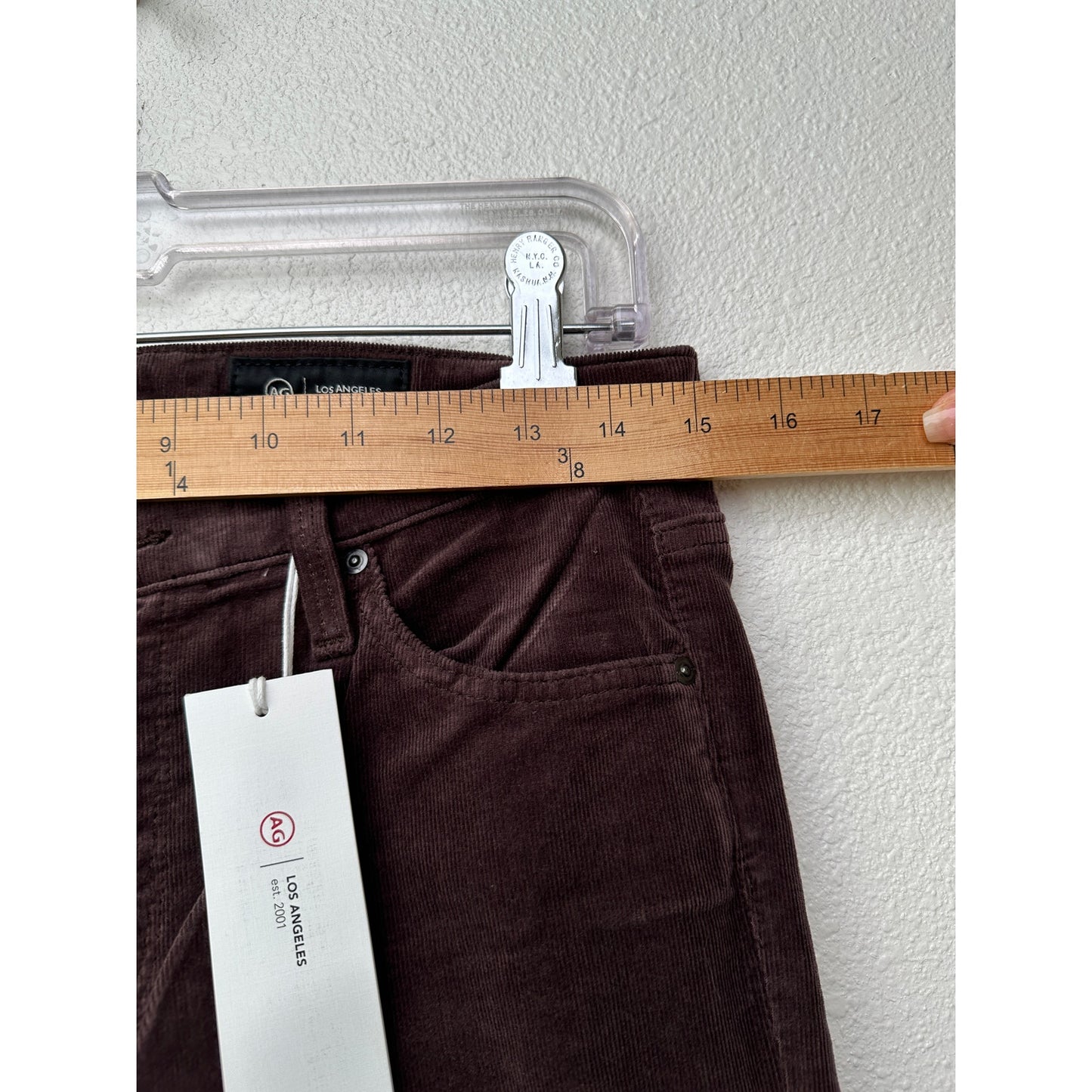 NWT Adriano Goldschmied Prima Corduroy Cigarette Pants Brown 27