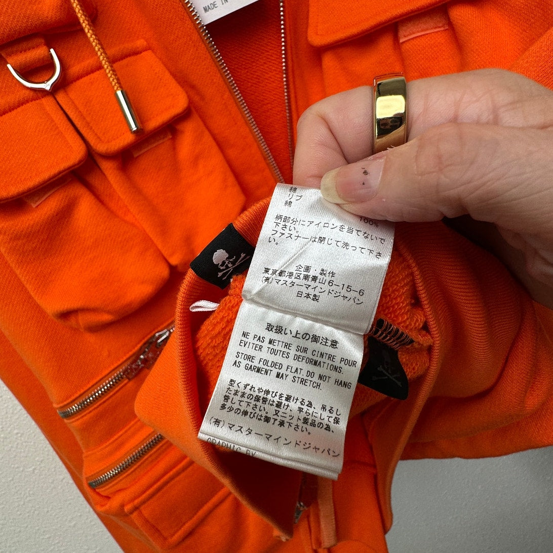 NWT Mastermind World Orange Multi-Pocket Utility Zip Hoodie Men’s M
