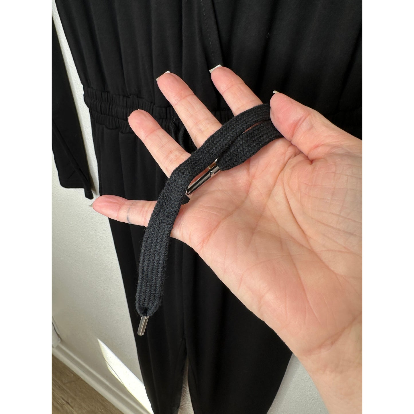 VICI Black Colette Deep-V Long Sleeve Pocketed Drawstring Jumpsuit XS