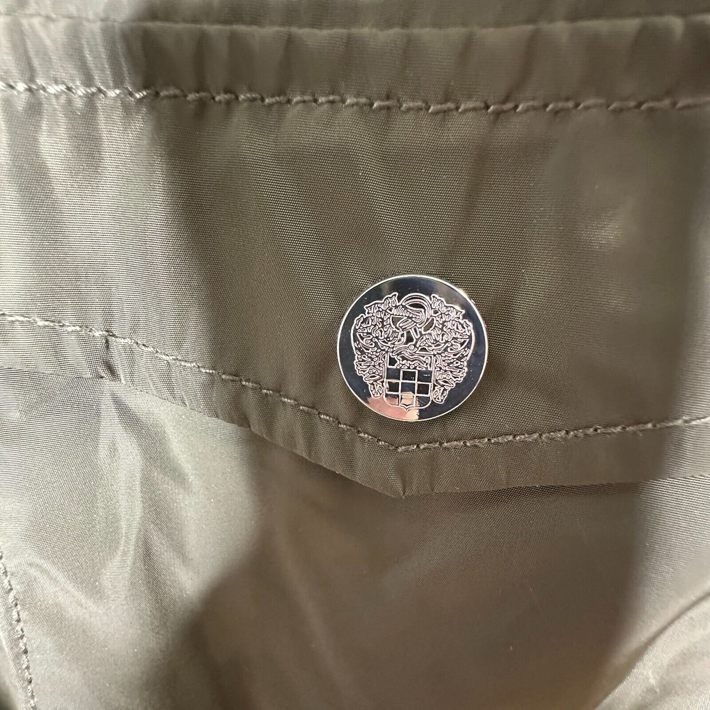 Vince Camuto Army Green Cinch Waist Zip Front Hooded Windbreaker Jacket Small