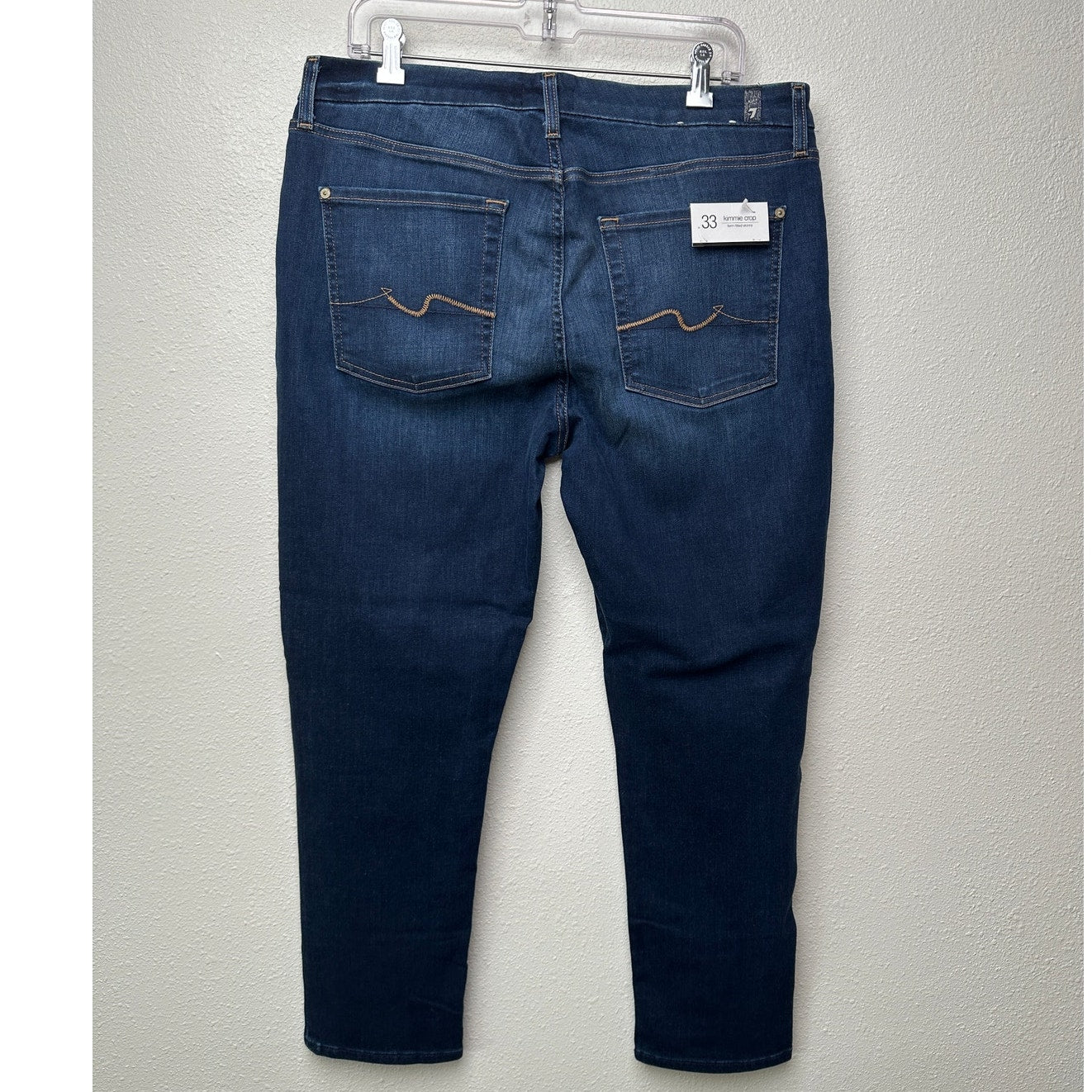 NWT 7 For All Mankind Kimmie Crop Skinny Jeans Dark Blue Women’s 33