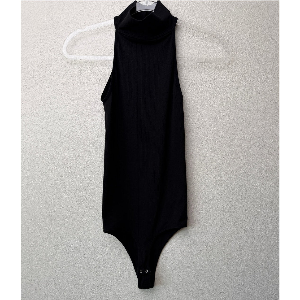 Free People Intimately Black Mock Neck Keyhole Back Bodysuit