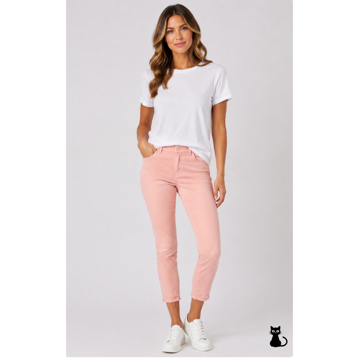 Loft Pastel Pink Peach Cute Double Frayed Skinny Crop Pant Chino Zip 00P