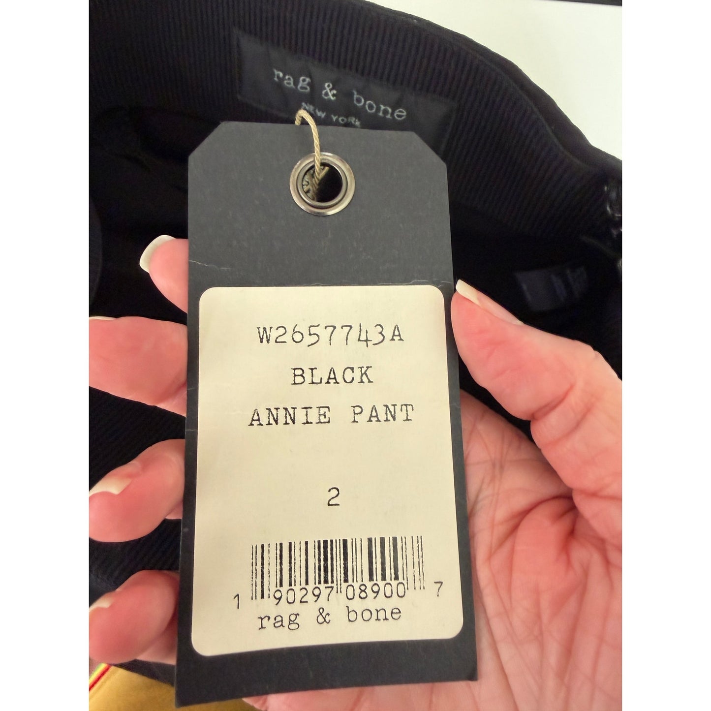 NWT Rag & Bone Annie Black Cropped Ponte Pants Gold Zip