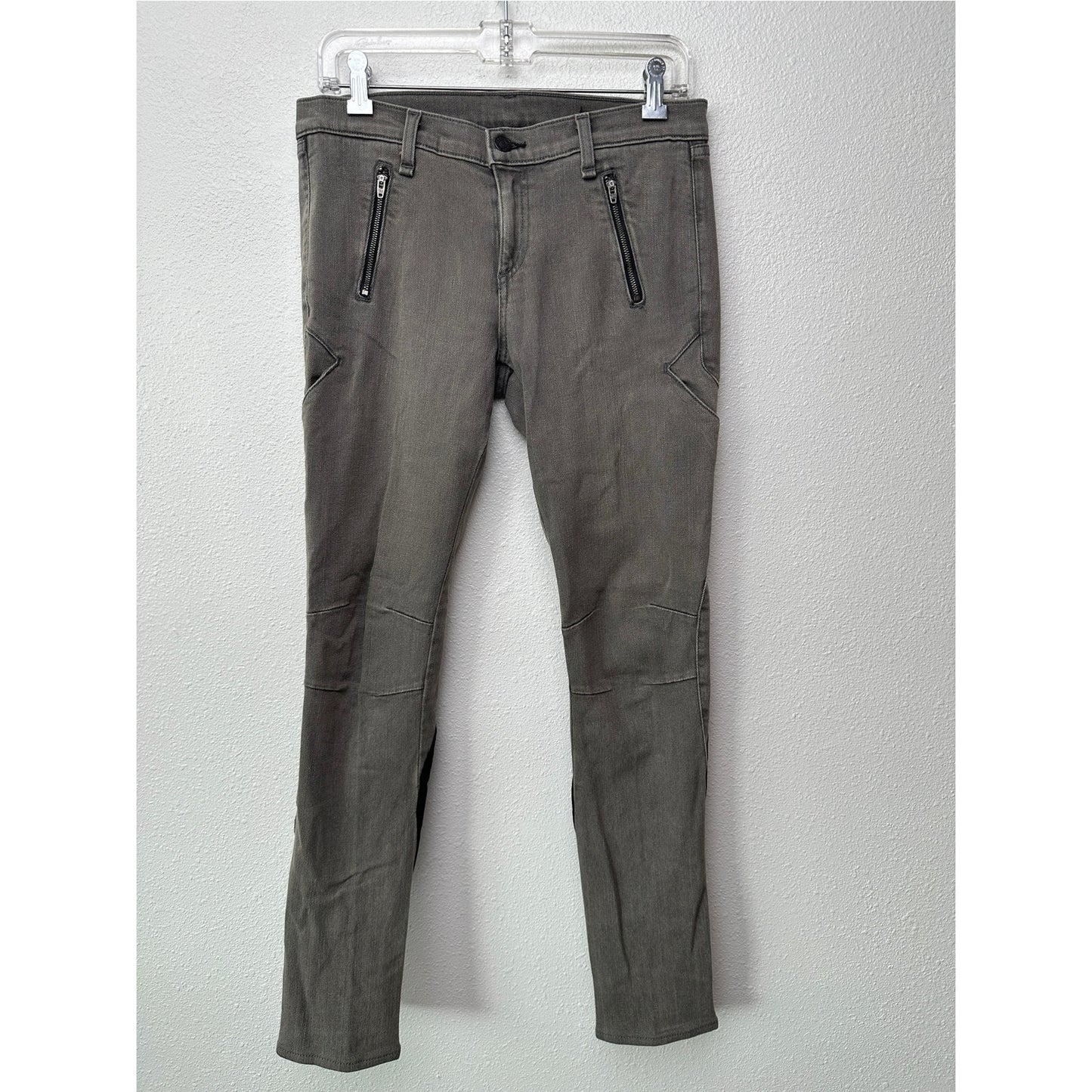 Rag & Bone Iron Skinny Grey Women’s US 28 Mixed Media Zip Jeans