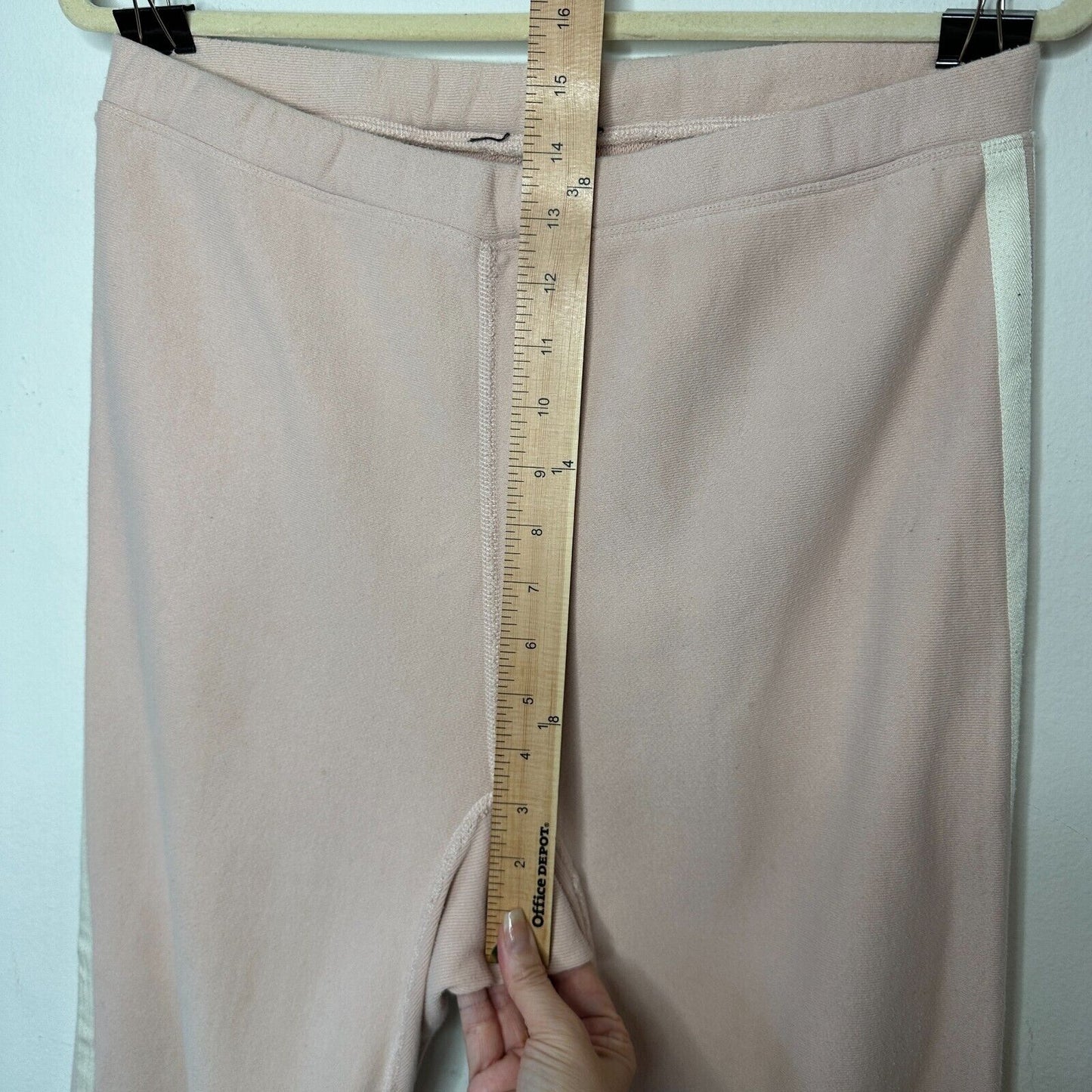 Light Pink Inner Drawstring High Waist Jogger Sweat Pant White Side Stripe M