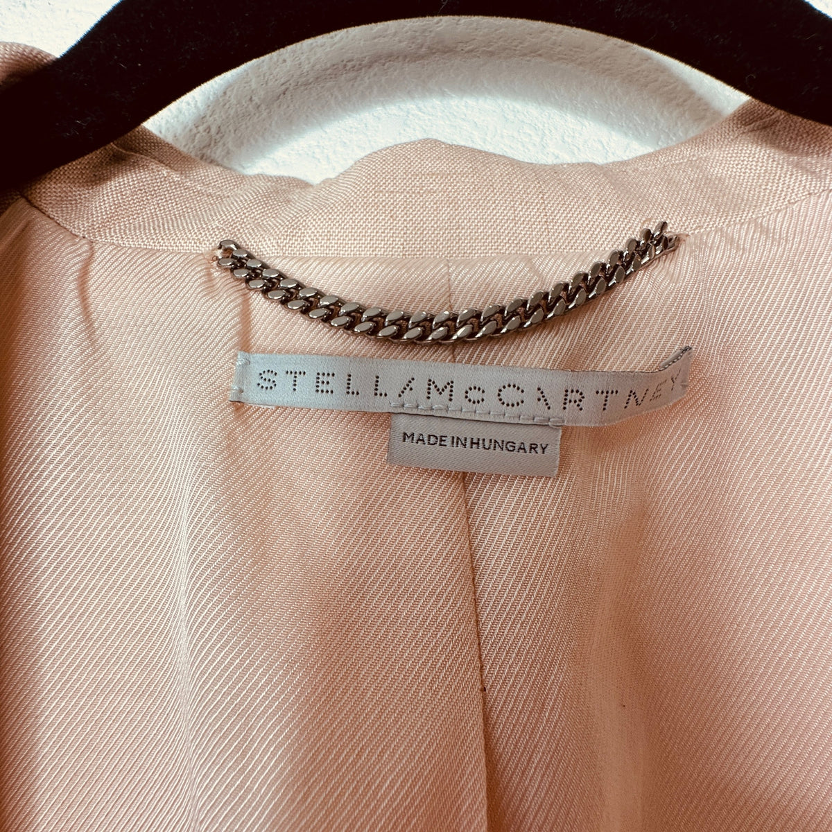 Stella McCartney Light Peach Front Button Viscose Linen Blazer Jacket 42