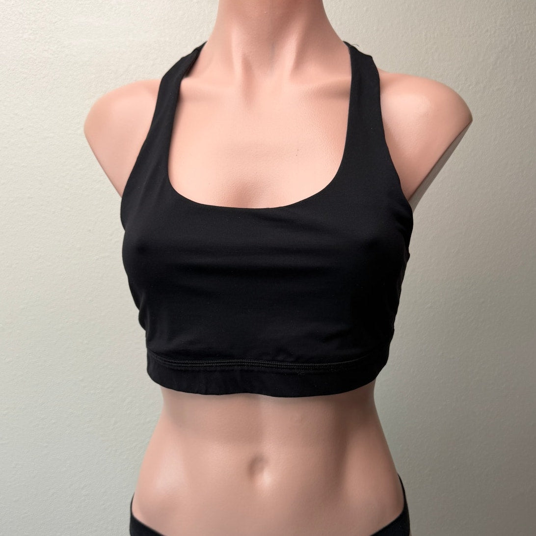 Lululemon Invigorate Black Mesh Racerback Sports Bra Size 10