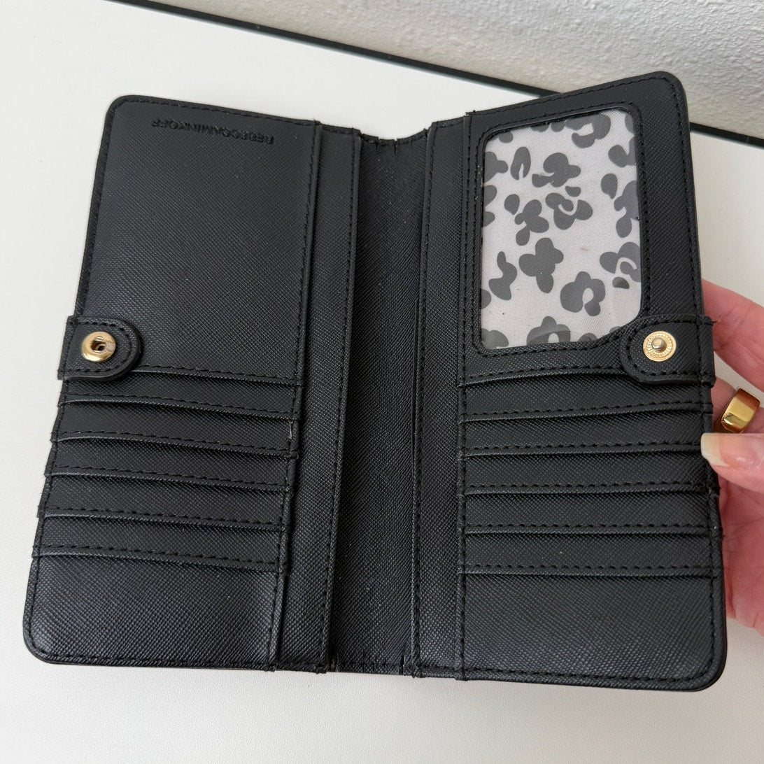 Rebecca Minkoff Continental Bifold Wallet Taupe Saffiano Women's Studded