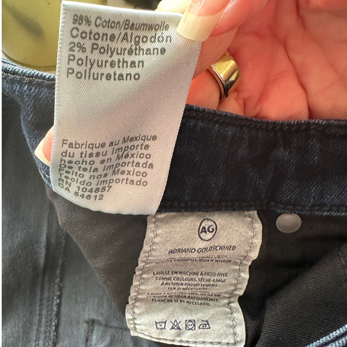 AG Adriano Dark Wash Whiskered The Prima Ankle Cigarette Ankle Jean 30R