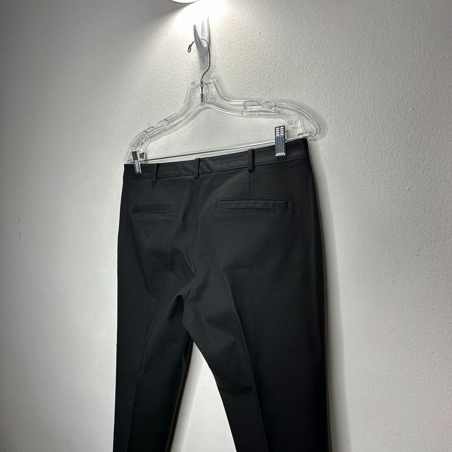 Club Monaco Jet Black Pressed Front Crease Straight Leg Trouser Pant Pockets 8