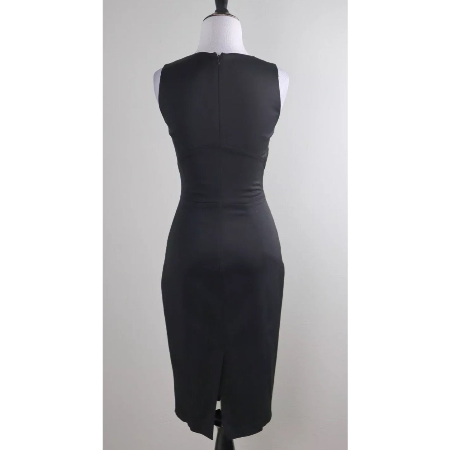 Reiss Black Sheer Mesh Brightwell Pencil Sheath Dress 6