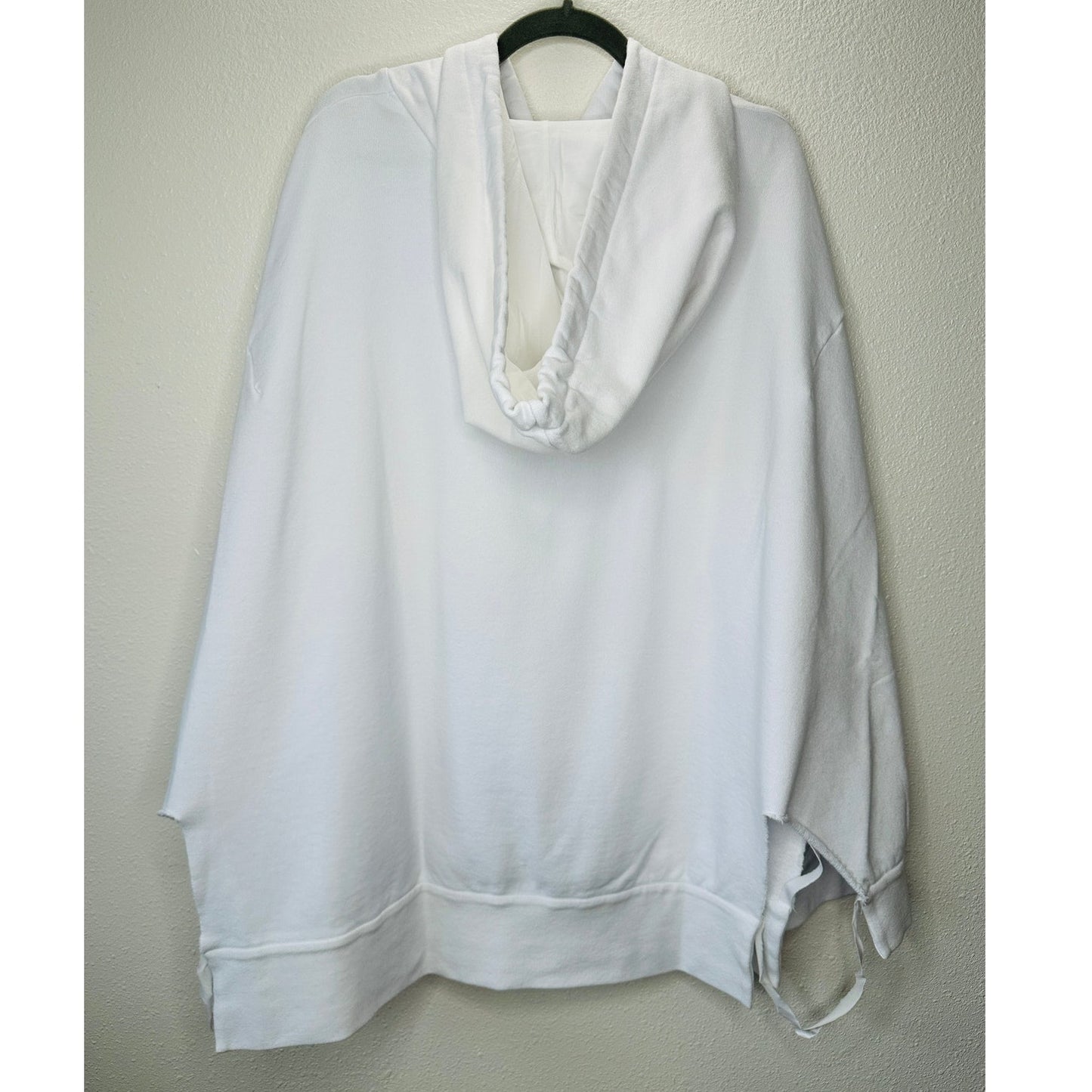 NWT Maison Margiela White Open Sleeve Raw Hem Cotton Hoodie M