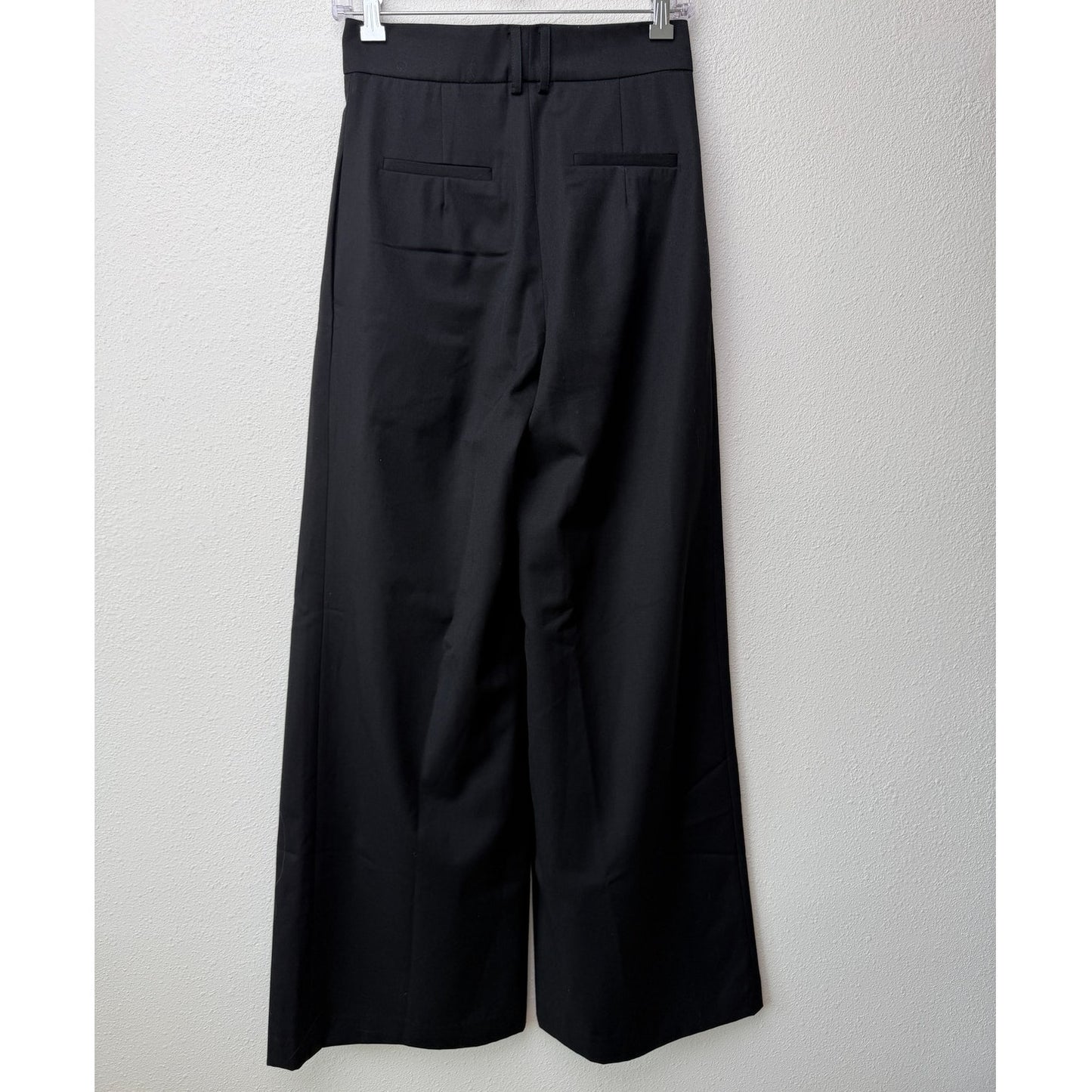 Luel Studio Black High Waist Pleated Wide Leg Pants Wool Size 0