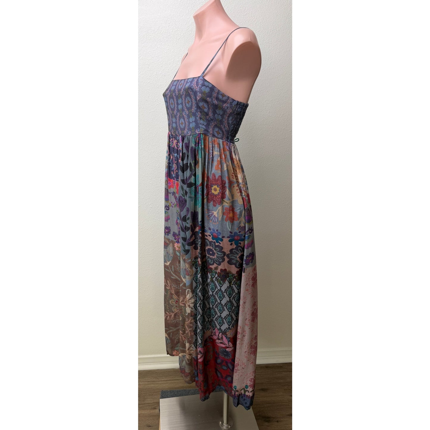 Natural Life Womens Blue Patchwork Maxi Dress S
