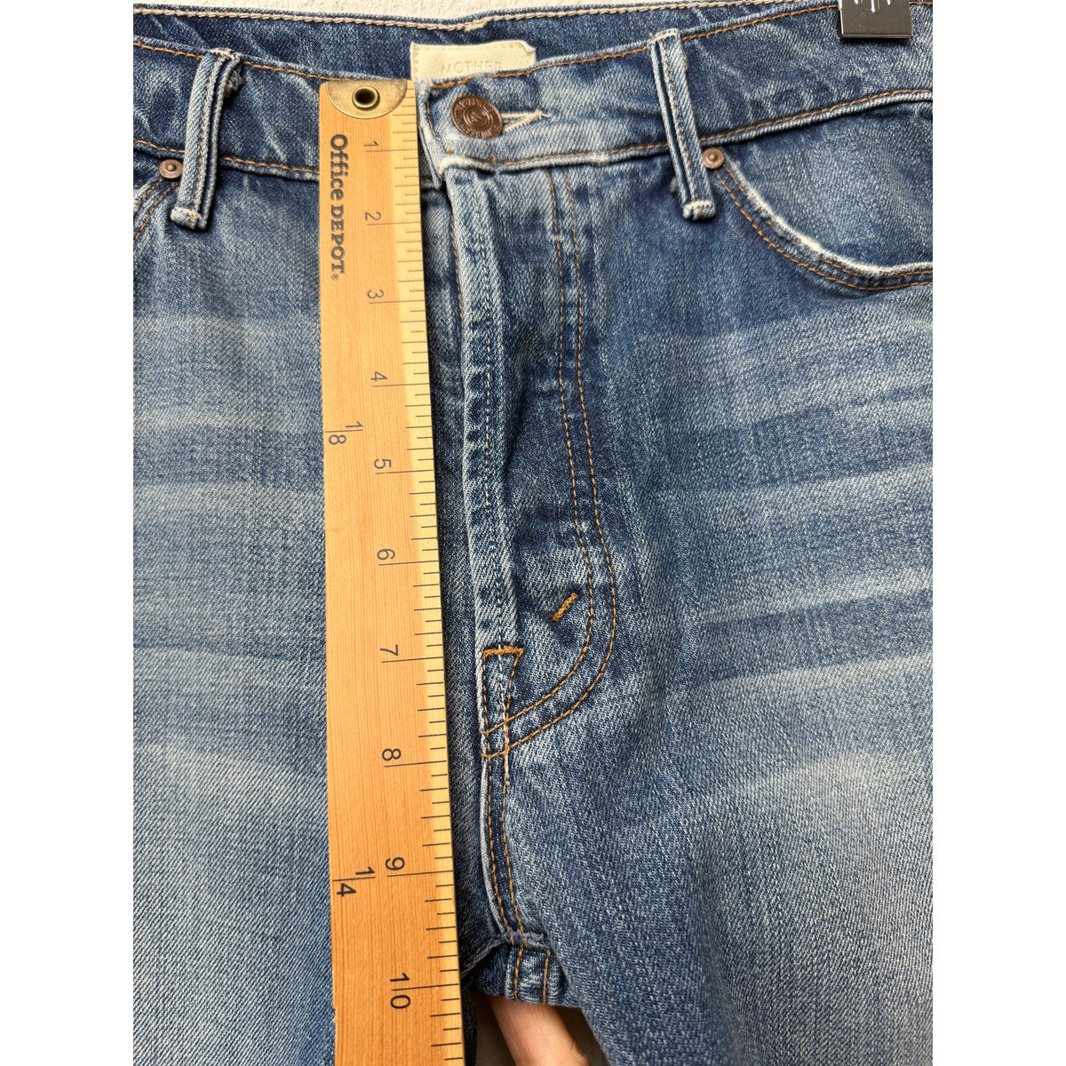 Mother Nomad Crop Fray Jeans Blue Womens 26