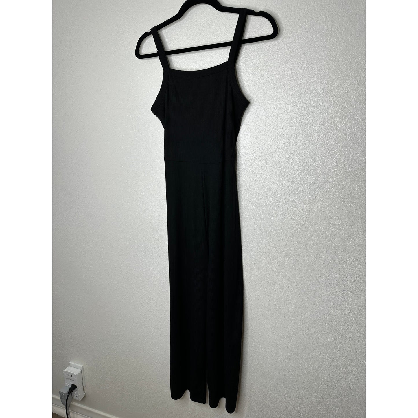 NWT Cotton On The Valerie Strappy Black Wide Leg Ribbed Jumpsuit S