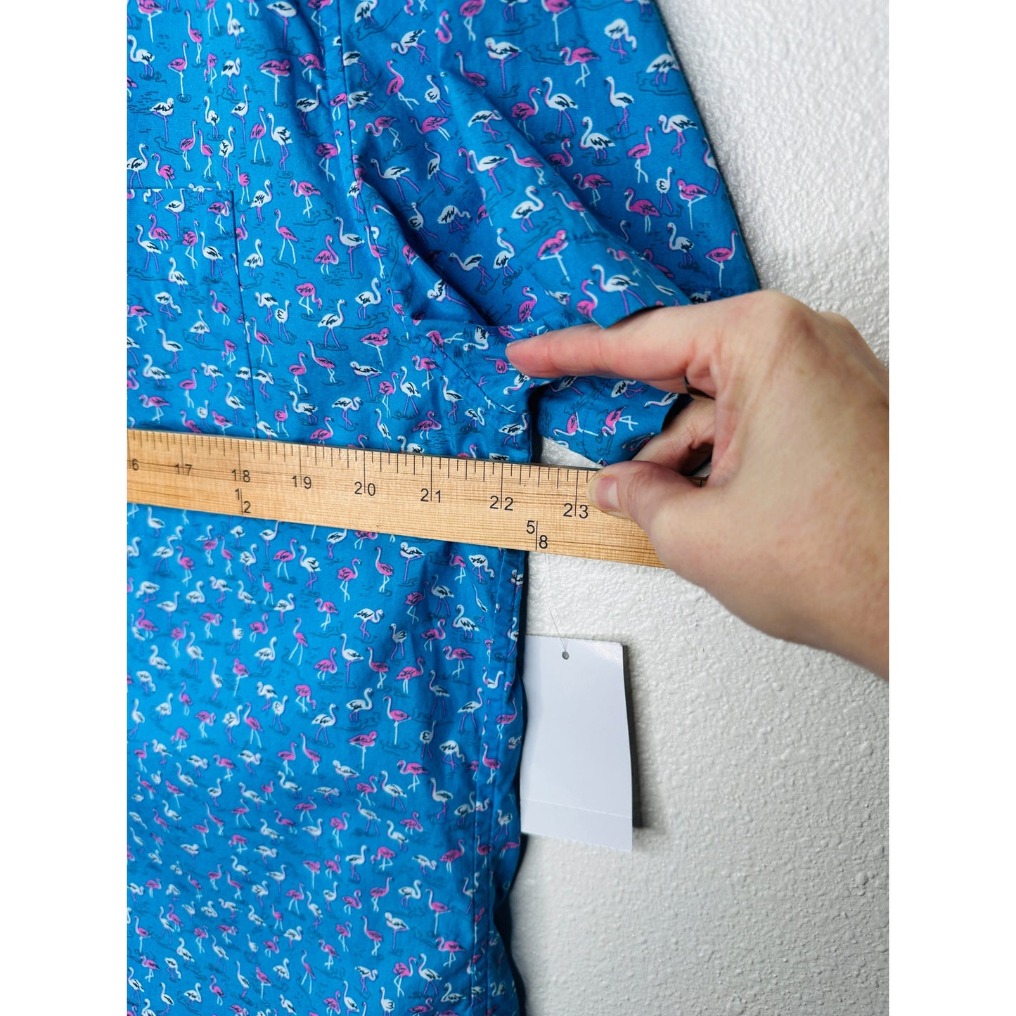 NWT Bonobos Blue with Tiny Pink & White Flamingos Button Shirt XL