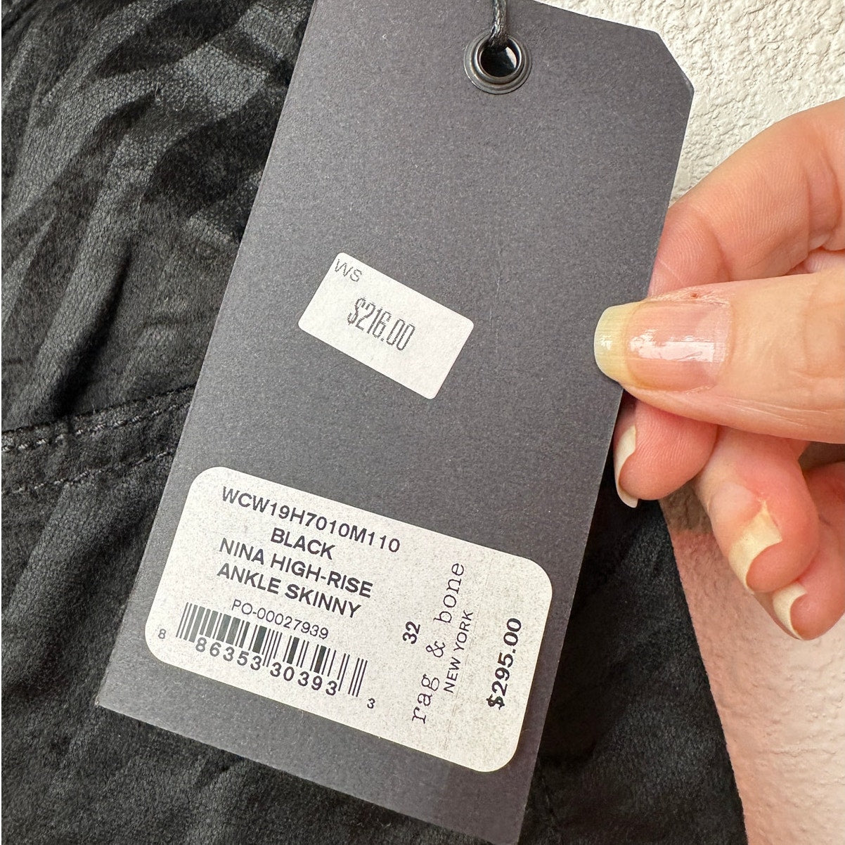 NWT Rag & Bone Nina High-Rise Ankle Skinny Pants Black Zebra 32