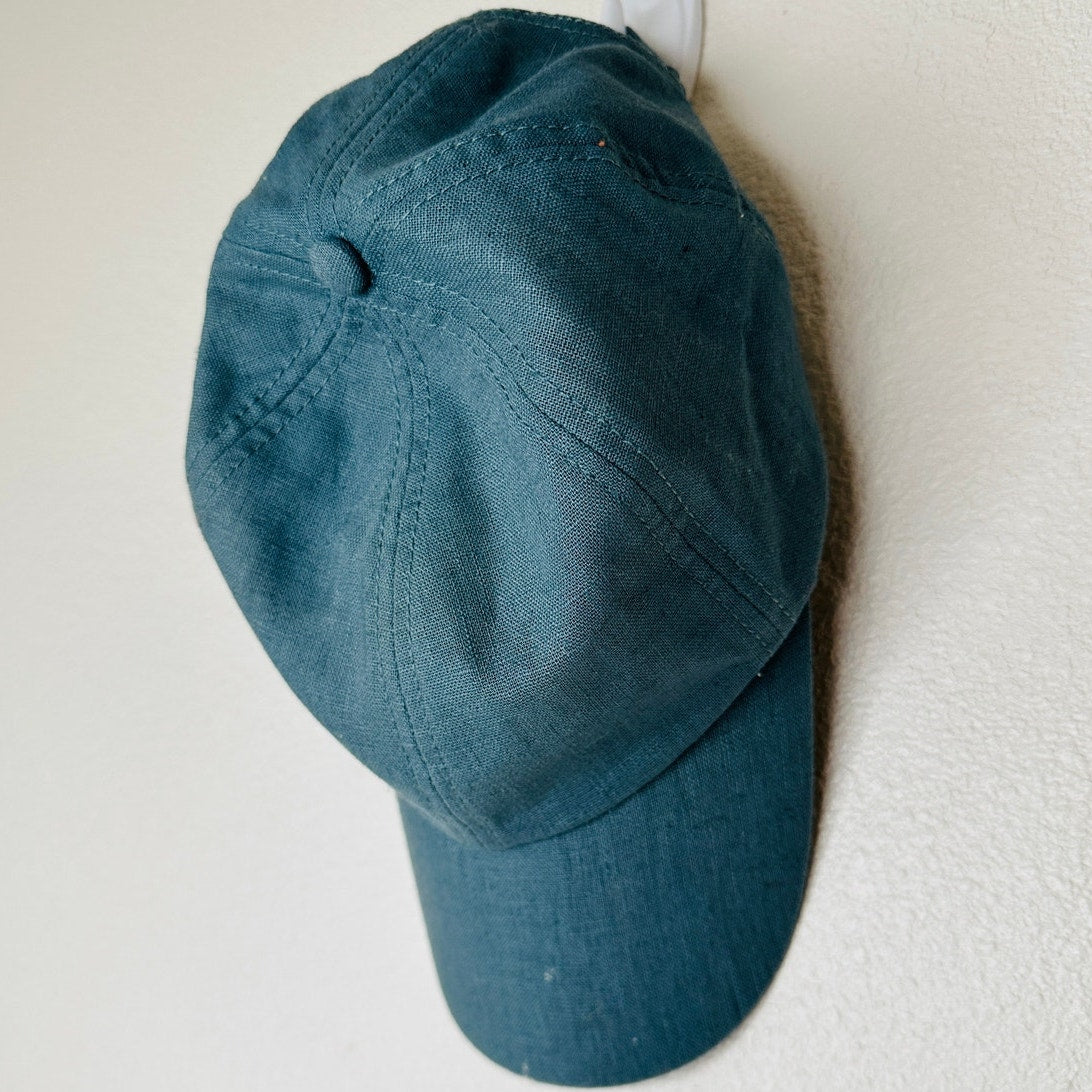 Wyeth Spencer in Muted Blue Green Linen Adjustable Baseball Dad Hat Cap