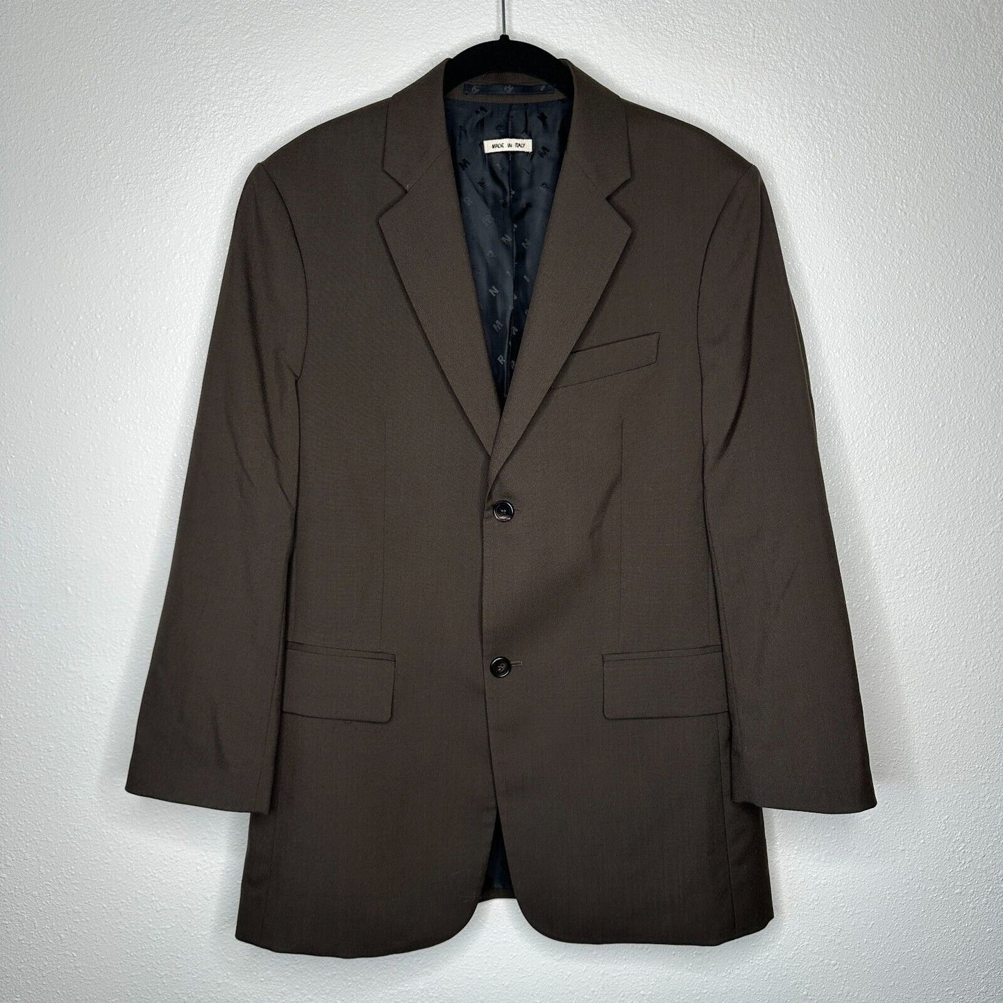 Marni Rich Chocolate Brown Two Button Notched Collar Wool Blazer Jacket 44