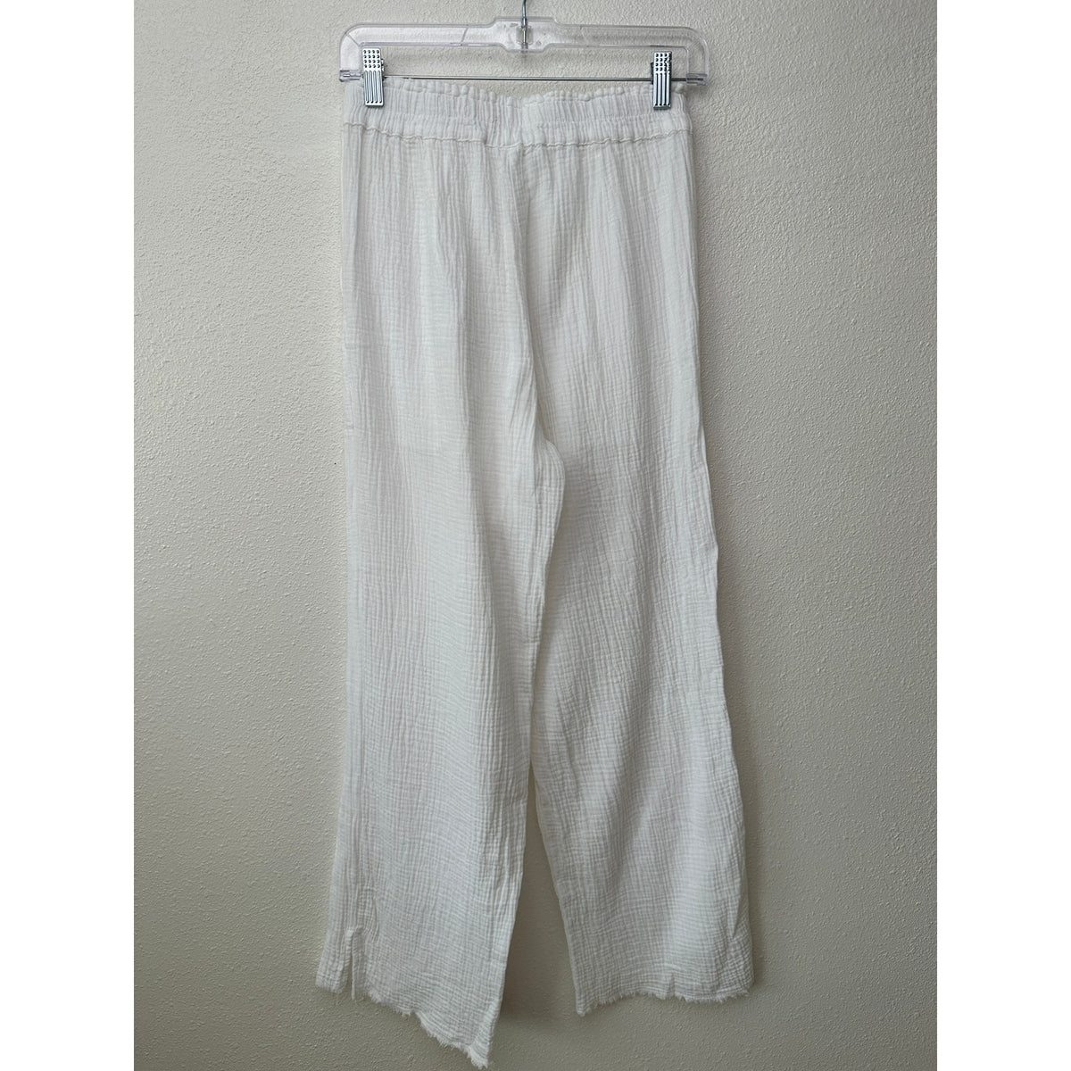 Rails Leon White Gauze Wide Leg Pants Elastic Waist US S