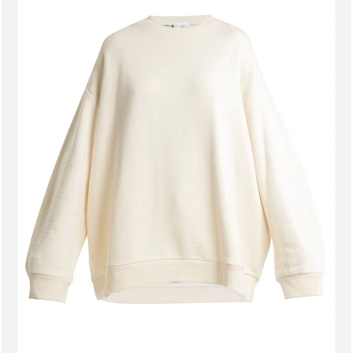 Raey Cream Oversized Crew Neck Japanese Jersey Sweatshirt US 14