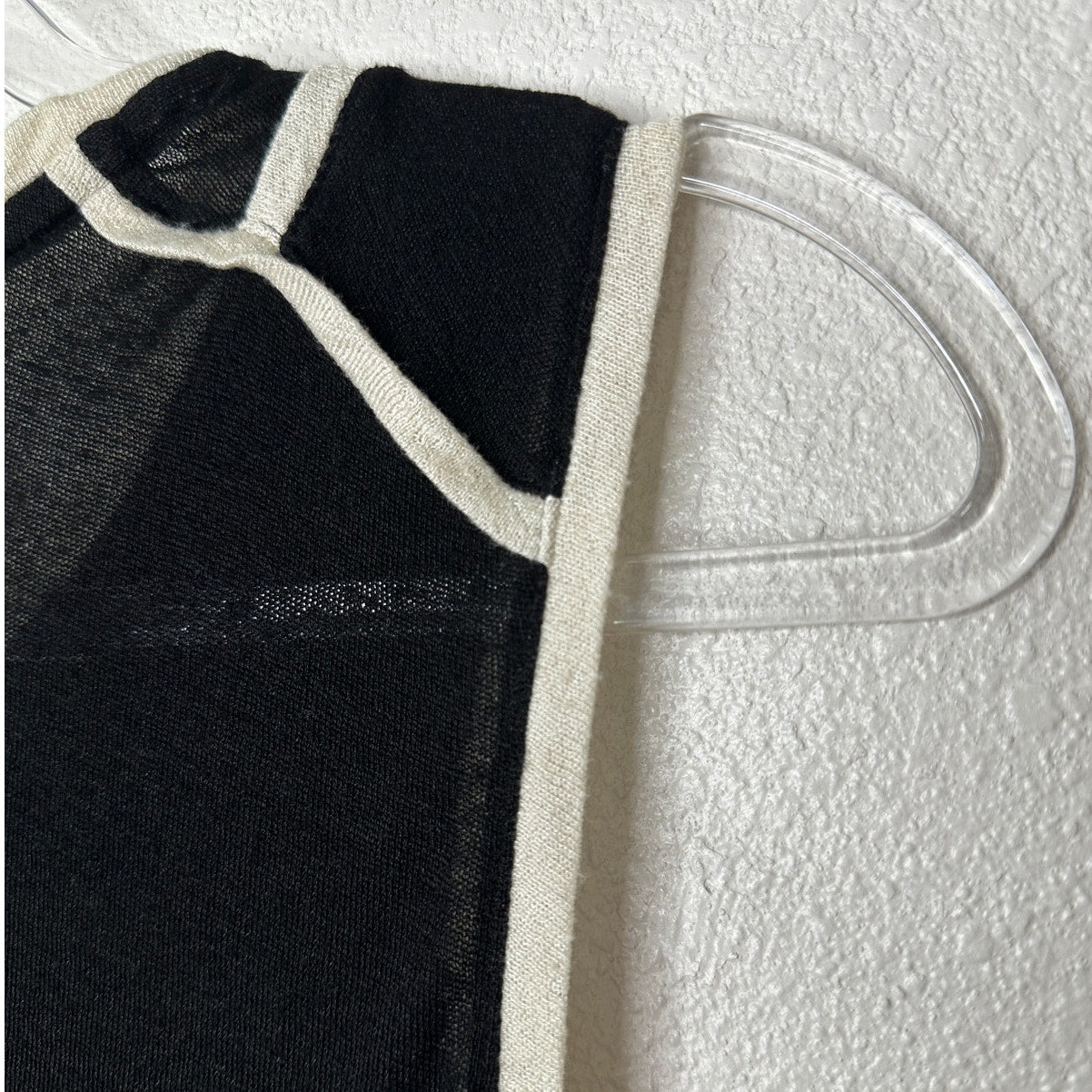 Rag & Bone Black & Cream Round Neck Sleeveless Sheer Tank Top S