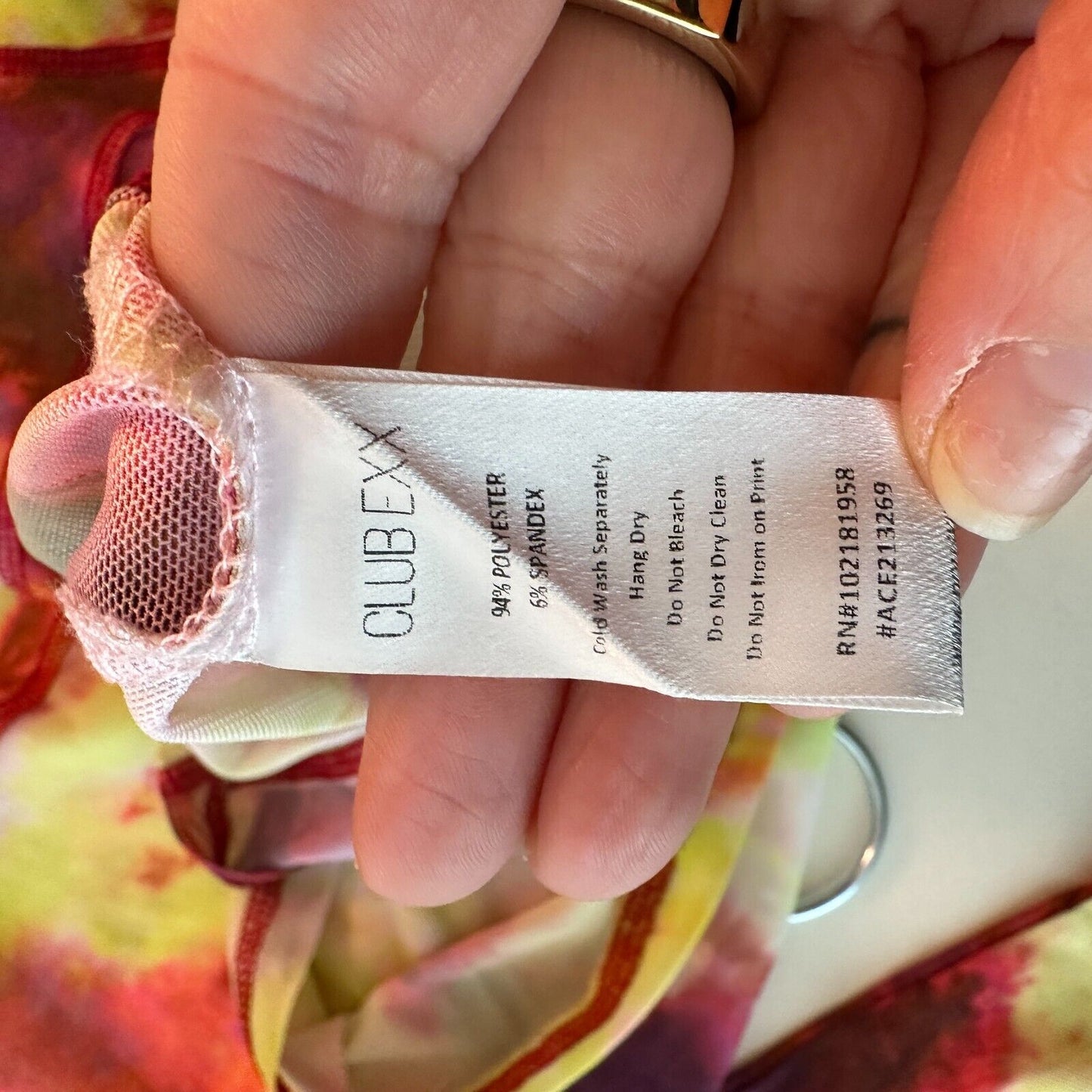 Club Exx Long Sleeve Mesh Crop and Matching Mini Skirt Tie Dye Pink Yellow Red L