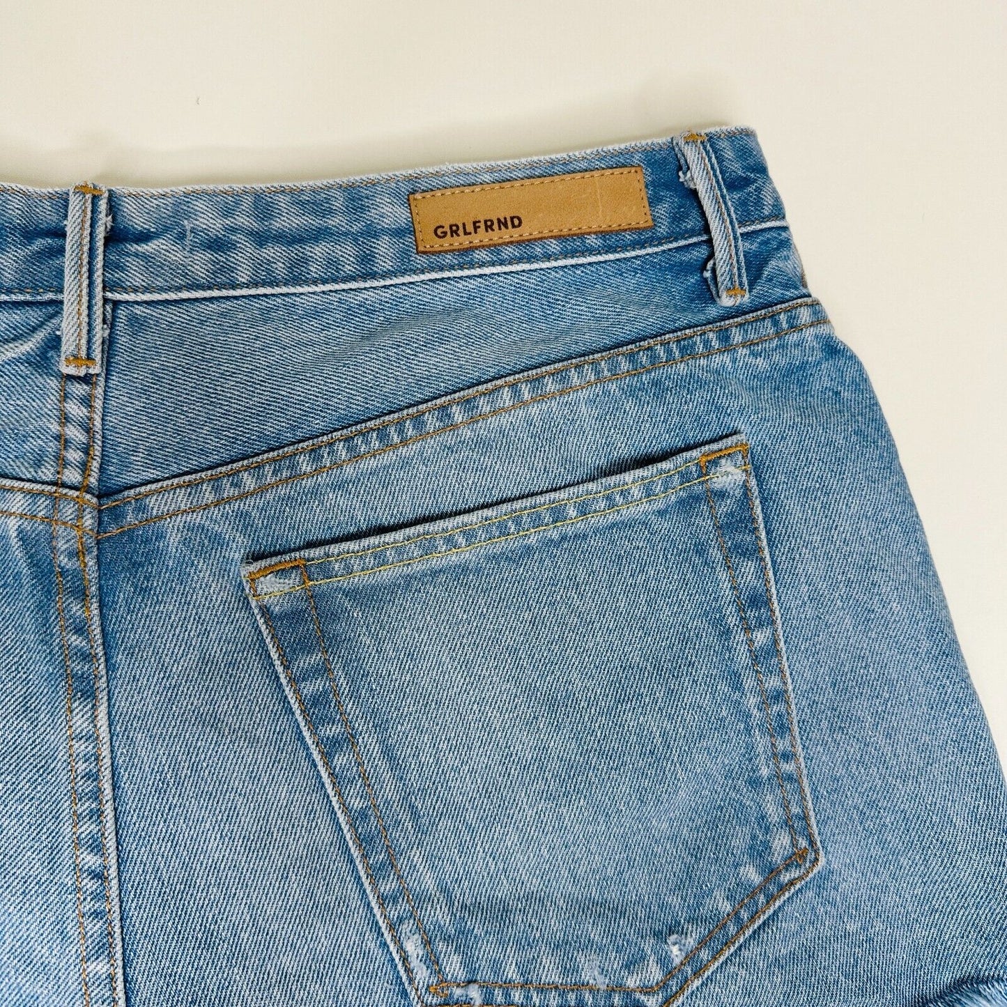 Grlfrnd Medium Wash Can't Get Enough Cindy Button Fly Cutoff Raw Hem Shorts 31