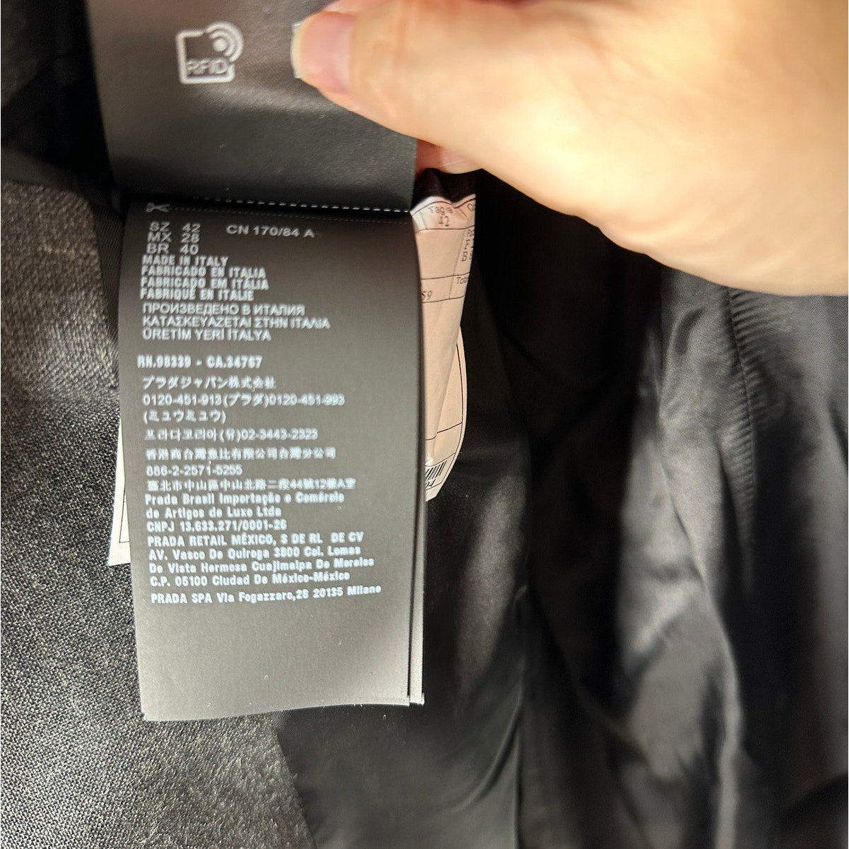 Prada Single Breasted Wool ReNylon Jacket Elasticized Cuff Retail $4700 42 / XL